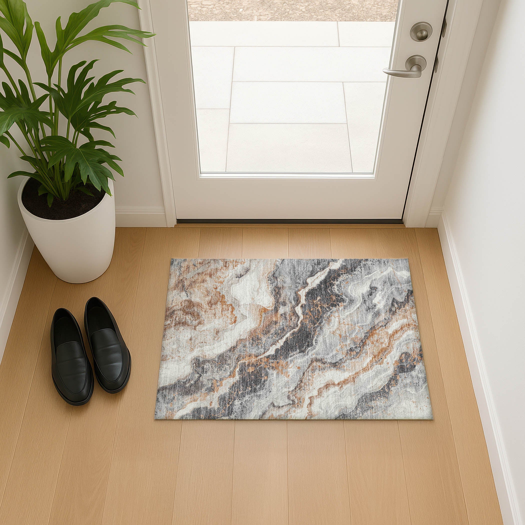 Reykjavik Machine Washable Transitional Silver Gray Rug 1'8" x 2'6" #shape_Rectangle