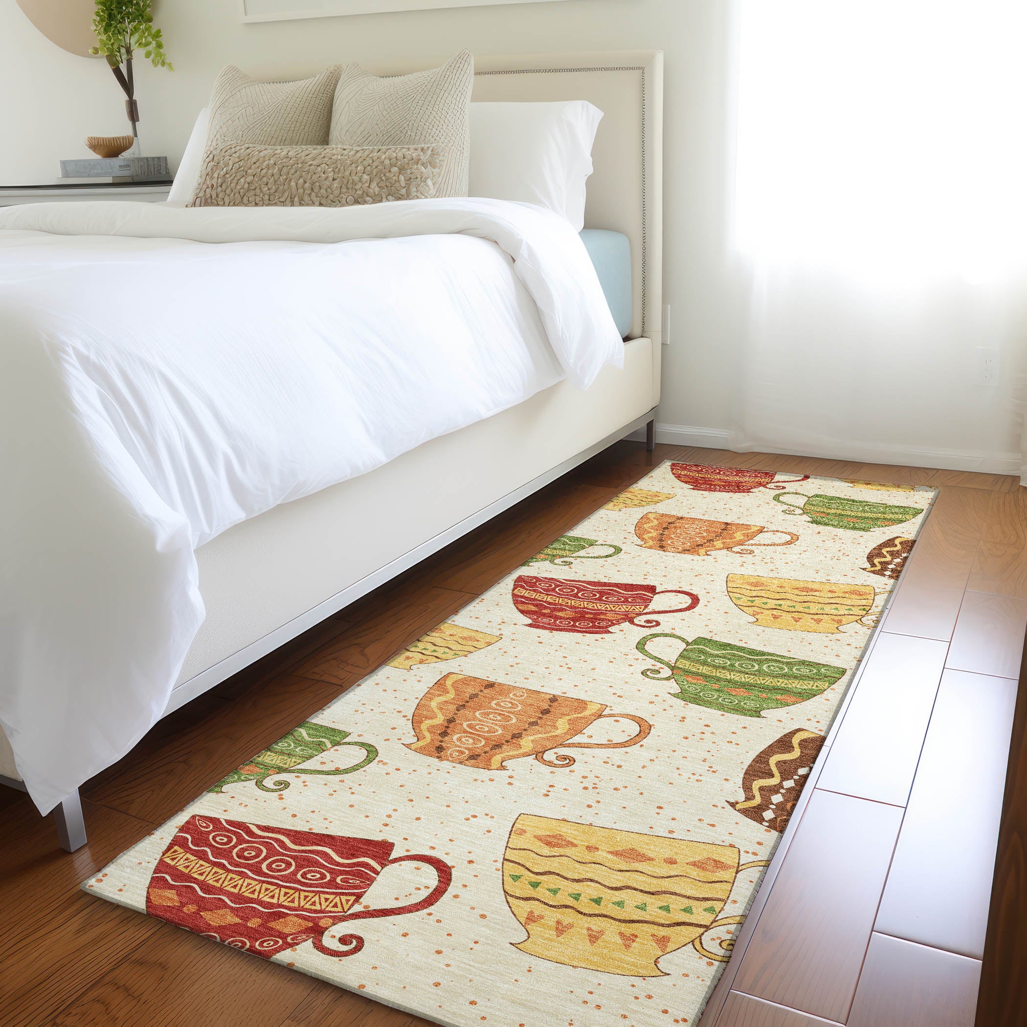 Cartagena Machine Washable Kitchen Multi Ivory Rug 2'3" x 7'6" #shape_Runner