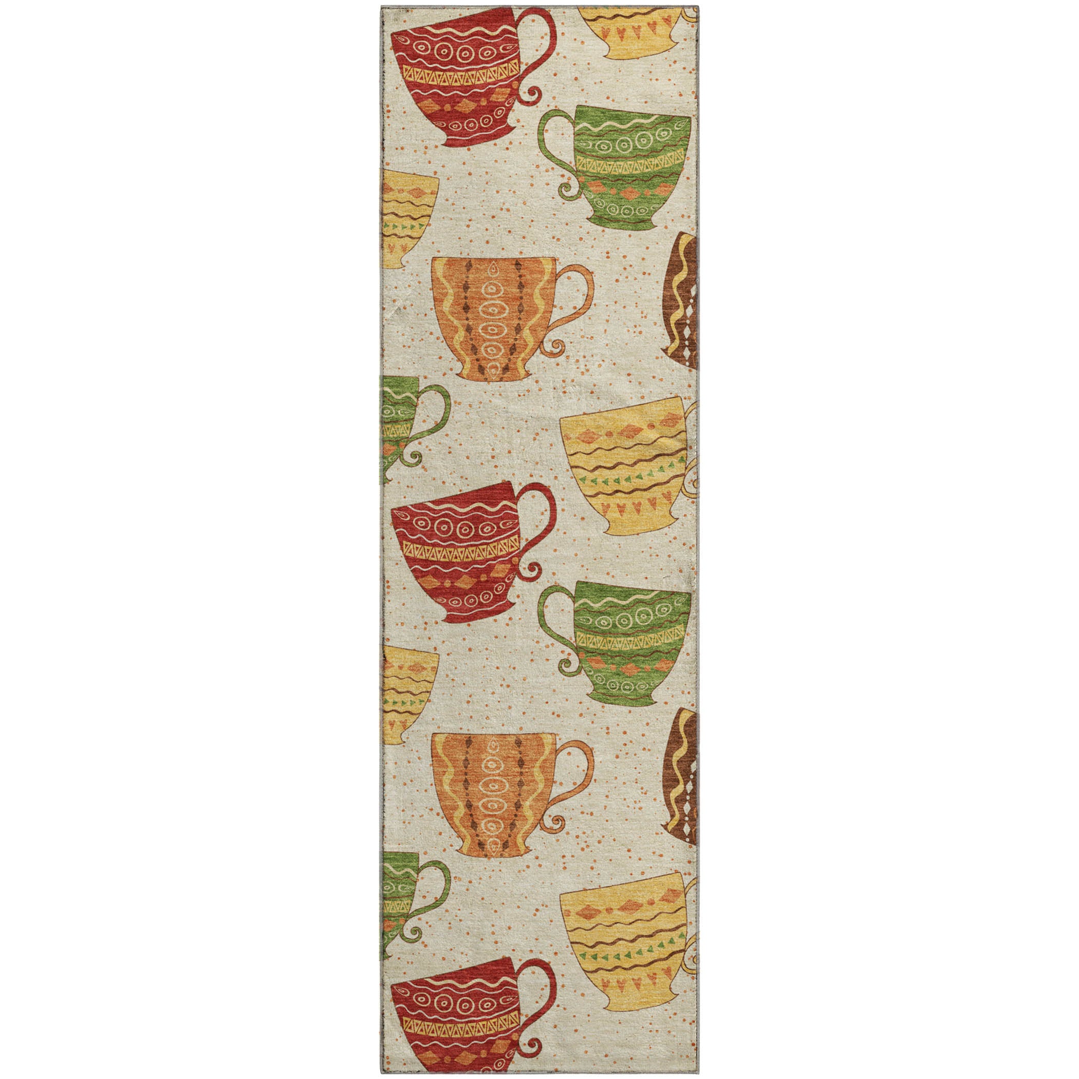 Cartagena Machine Washable Kitchen Multi Ivory Rug 2'3" x 7'6" #shape_Runner