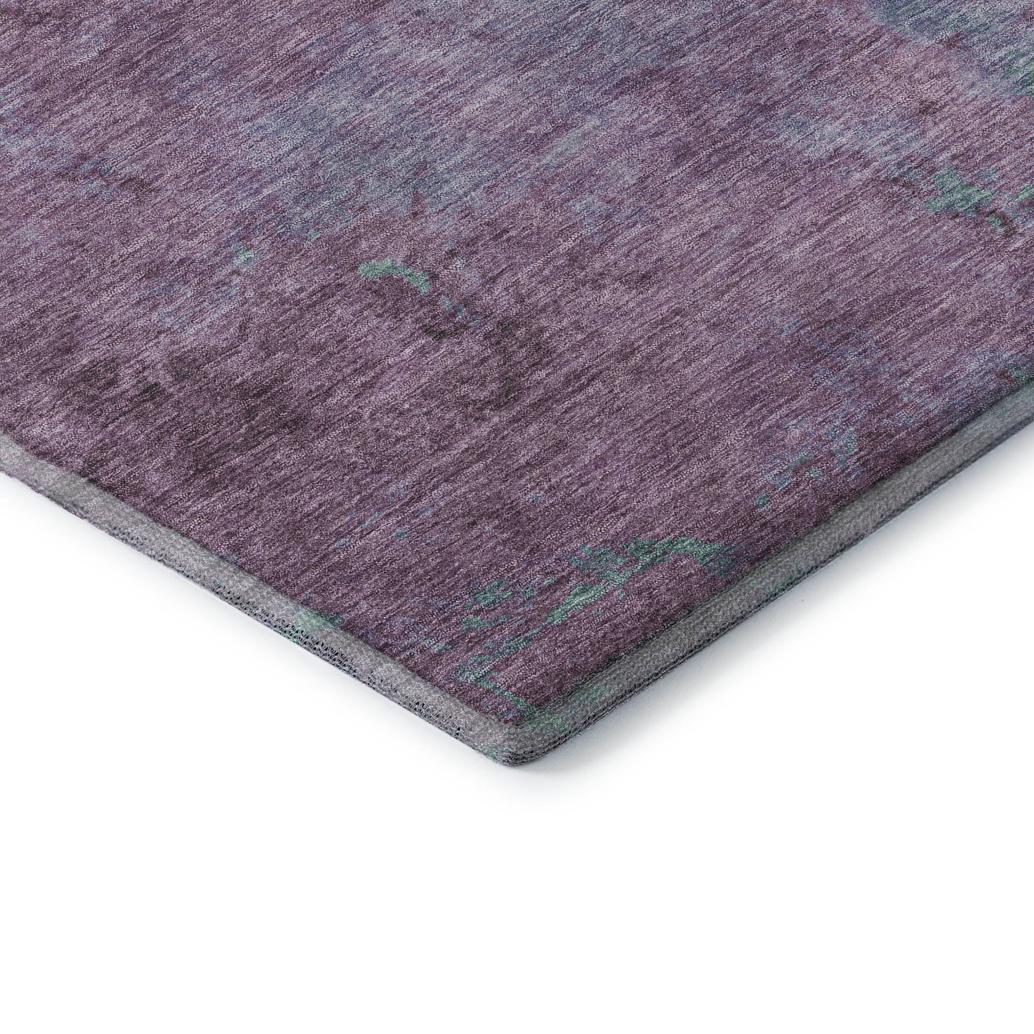 Seoul Machine Washable Transitional Lavender Purple Rug 1'8" x 2'6" #shape_Rectangle