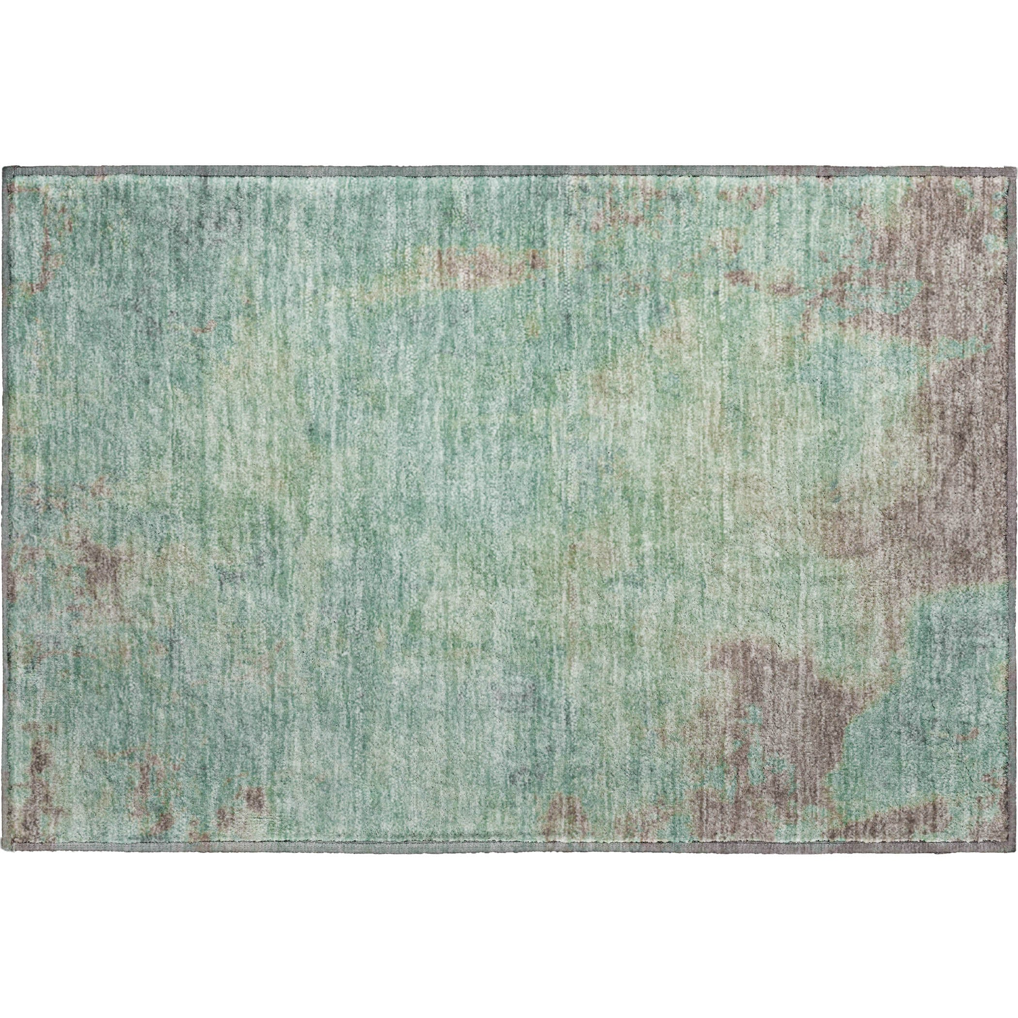 Seoul Machine Washable Transitional Seafoam Blue Rug 1'8" x 2'6" #shape_Rectangle