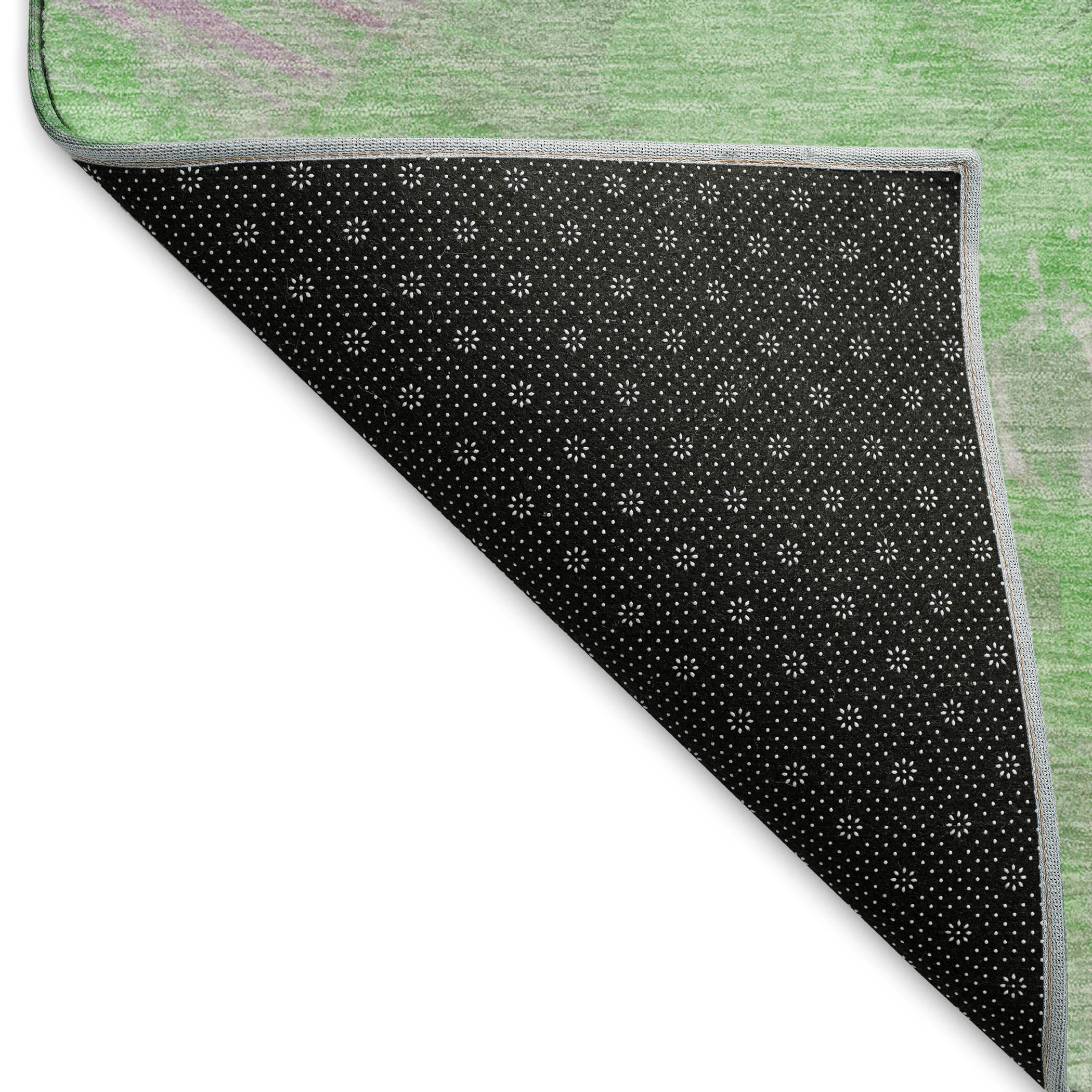 Antigua Machine Washable Transitional Green Rug 1'8" x 2'6" #shape_Rectangle