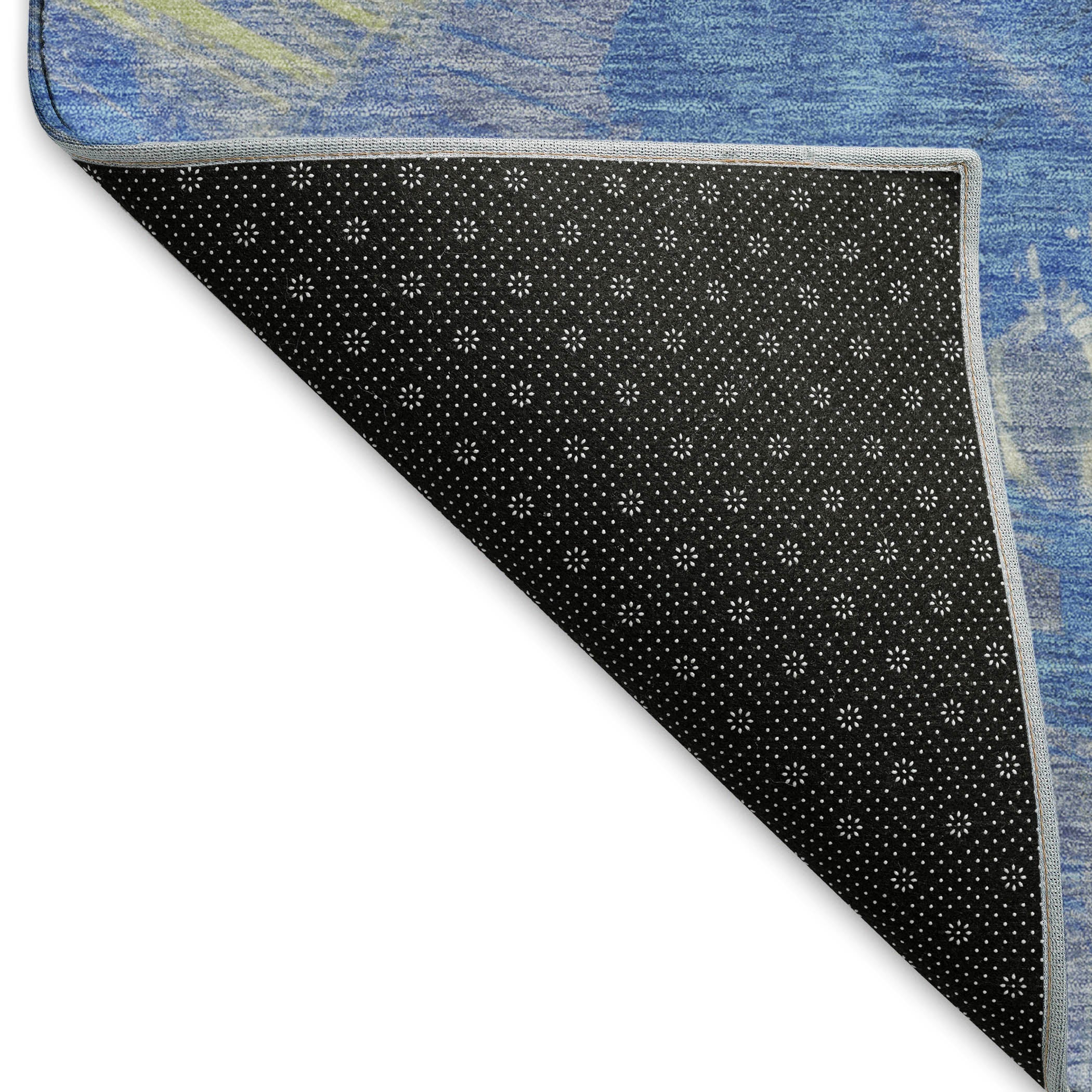 Antigua Machine Washable Transitional Navy Blue Rug 1'8" x 2'6" #shape_Rectangle