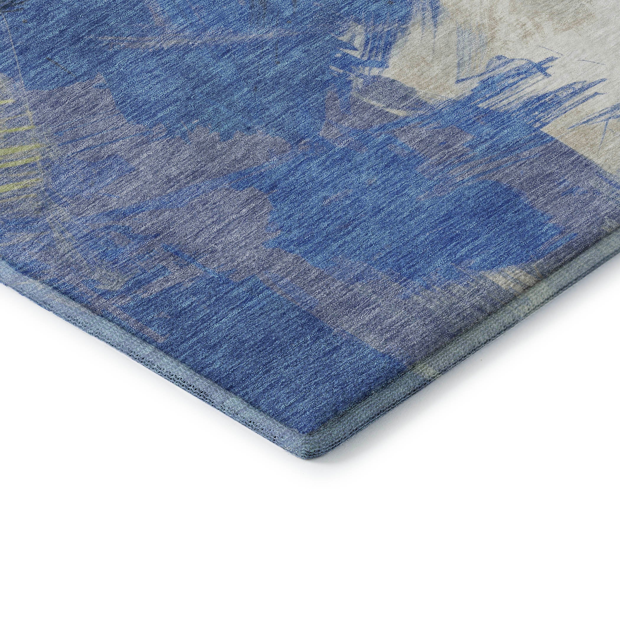 Antigua Machine Washable Transitional Navy Blue Rug 1'8" x 2'6" #shape_Rectangle