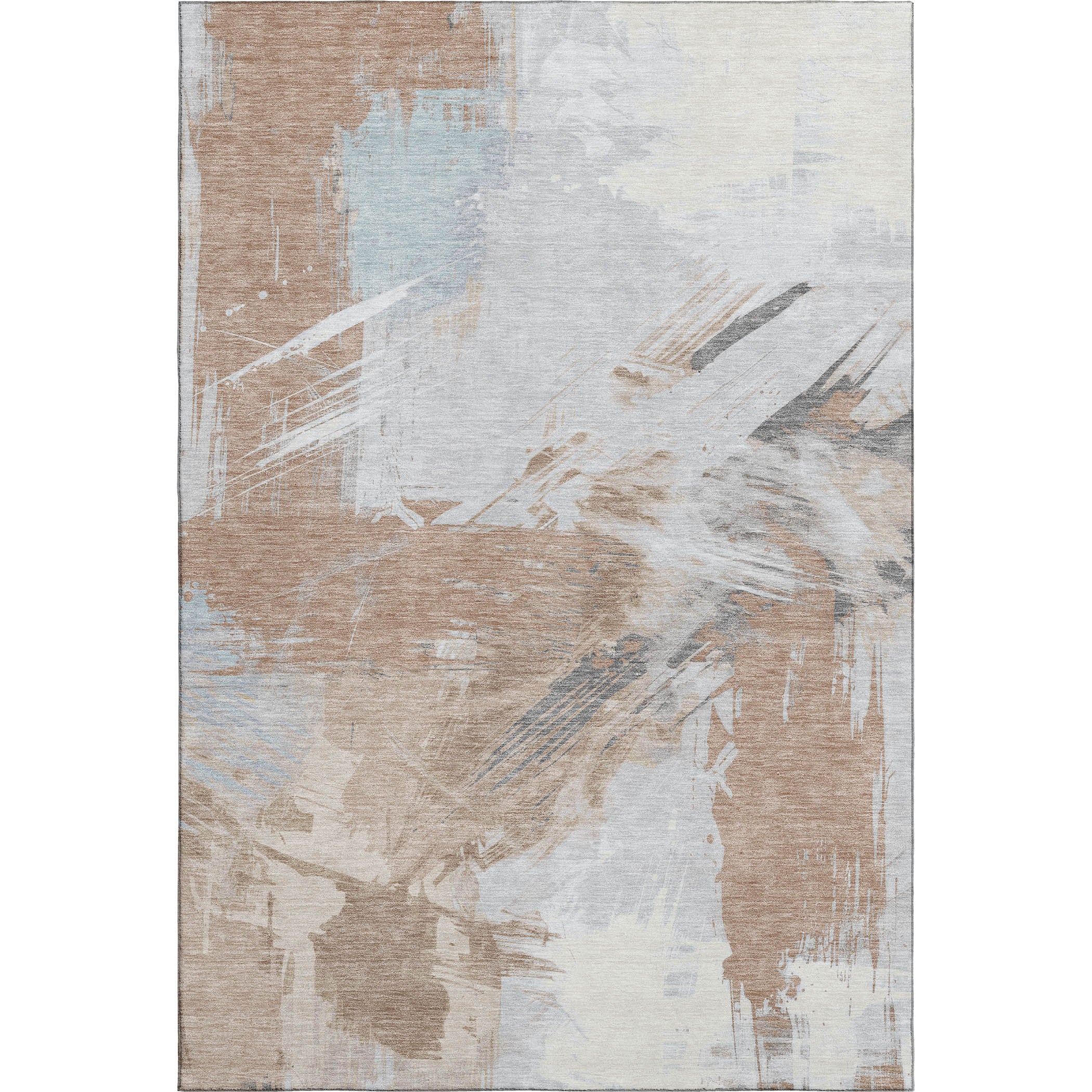 Antigua Machine Washable Transitional Paprika Orange Rug 2'6" x 3'10" #shape_Rectangle