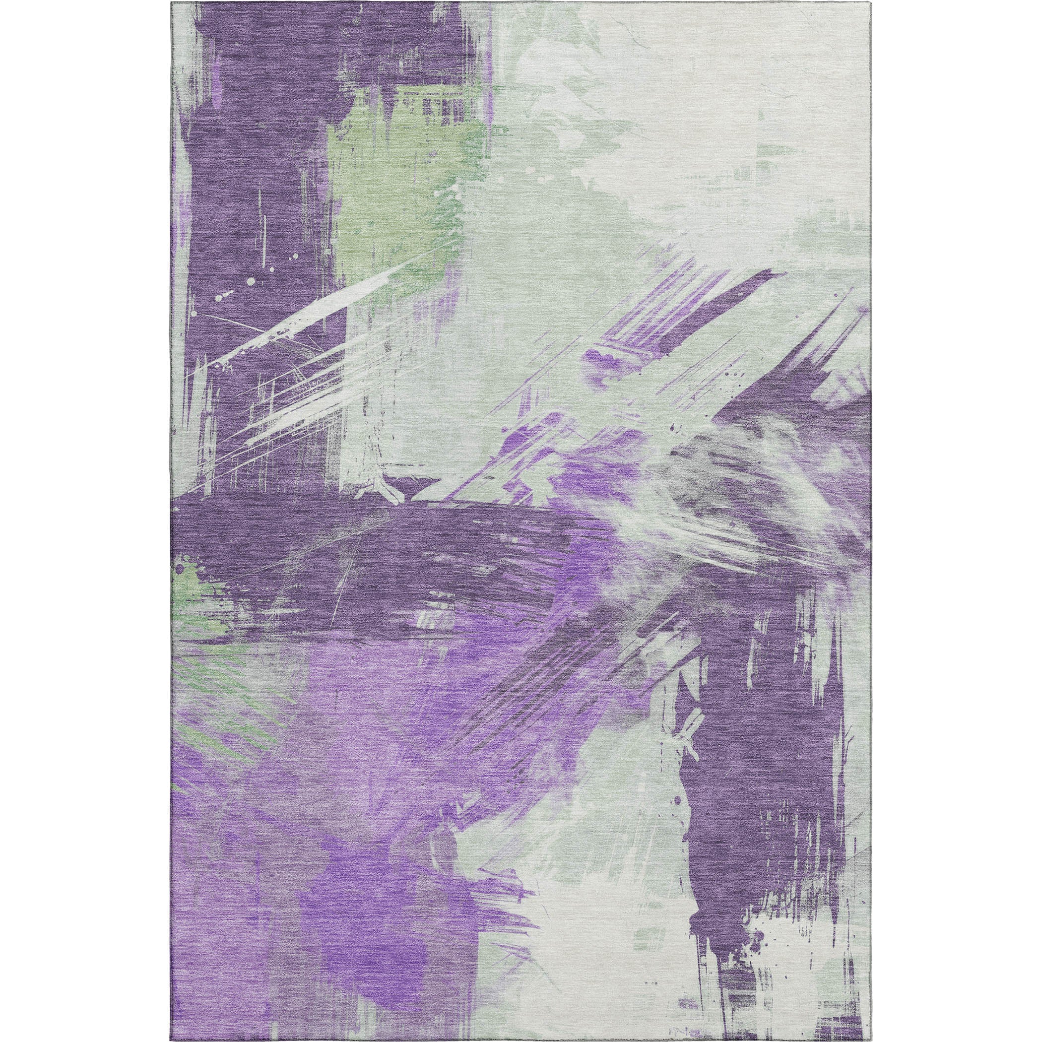 Antigua Machine Washable Transitional Purple Rug 2'6" x 3'10" #shape_Rectangle