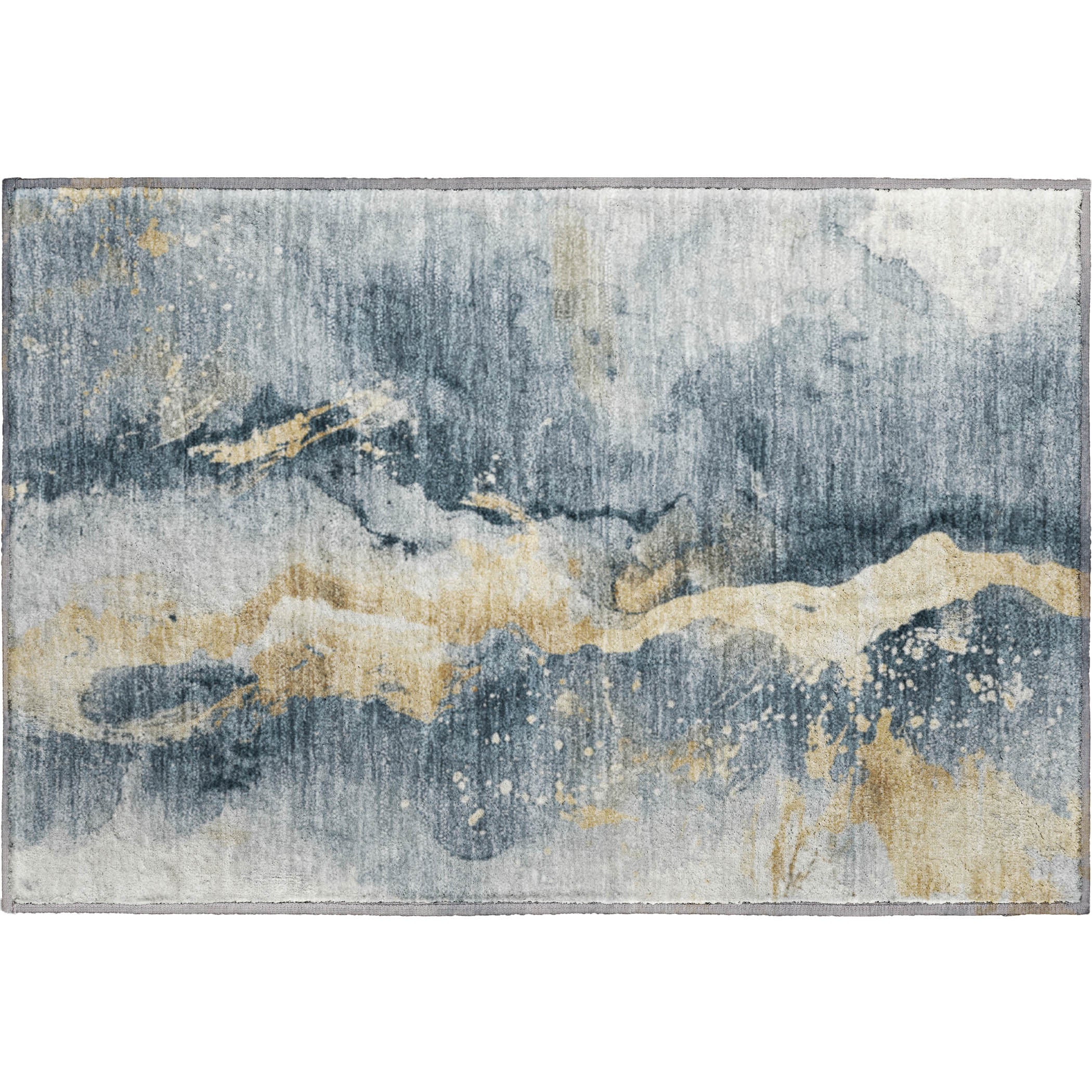 Reykjavik Machine Washable Transitional Graphite Gray Rug 1'8" x 2'6" #shape_Rectangle