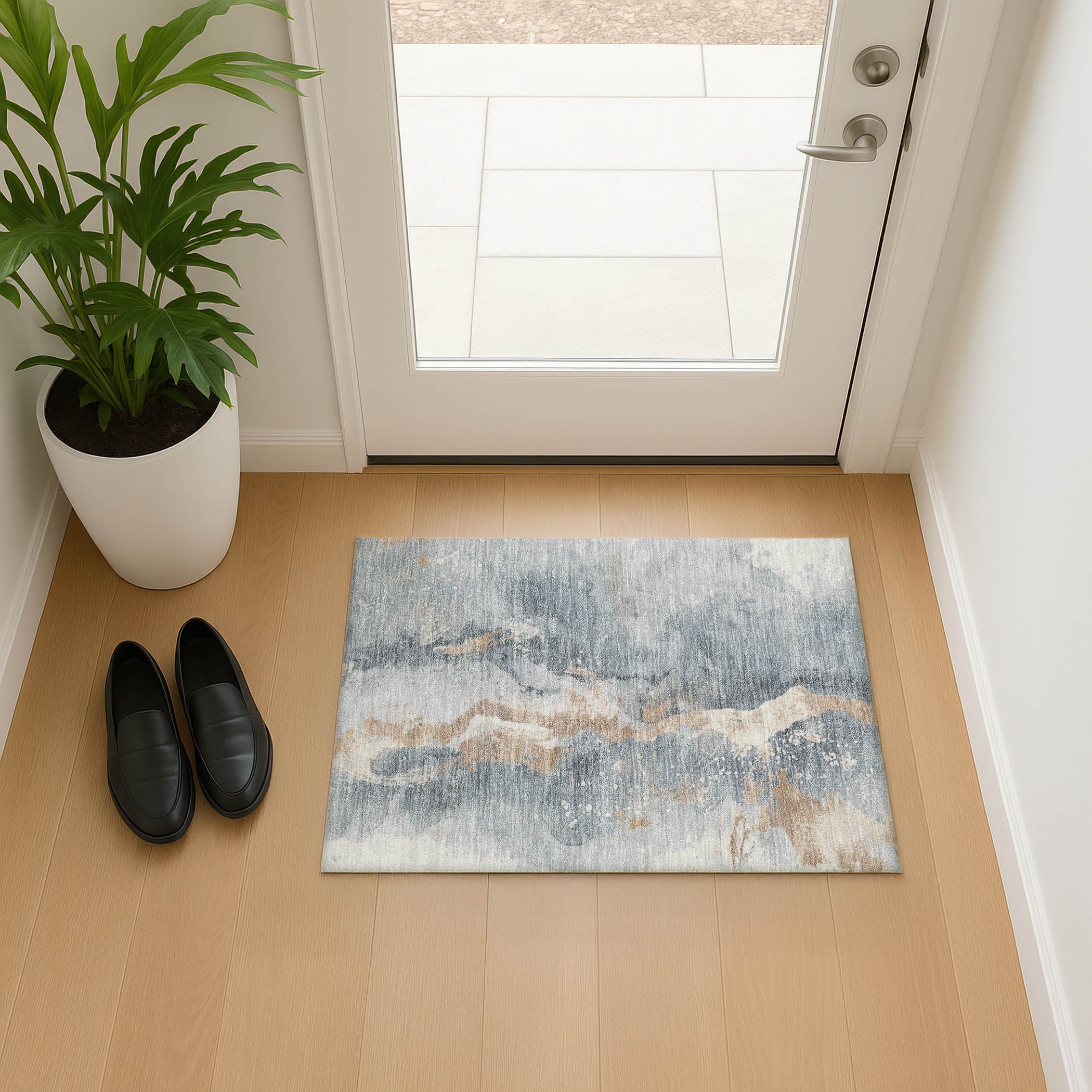 Reykjavik Machine Washable Transitional Gray Rug 1'8" x 2'6" #shape_Rectangle
