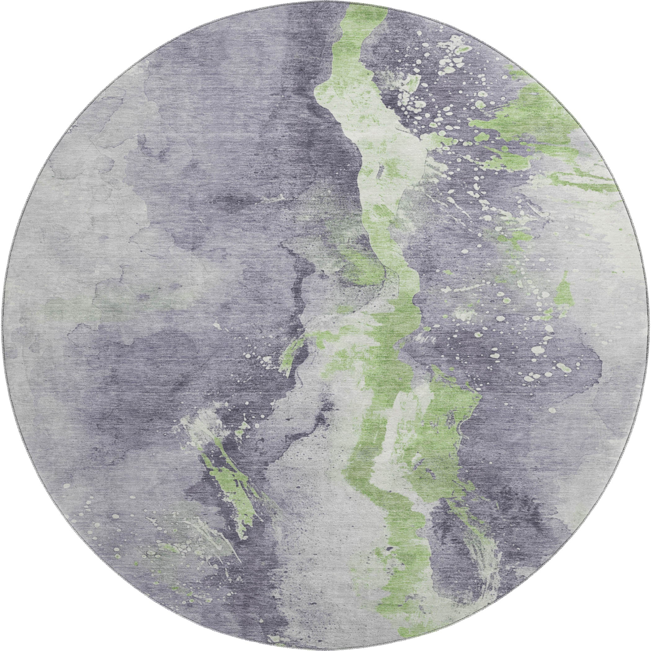 Reykjavik Machine Washable Transitional Lavender Purple Rug 8' x 8' #shape_Round
