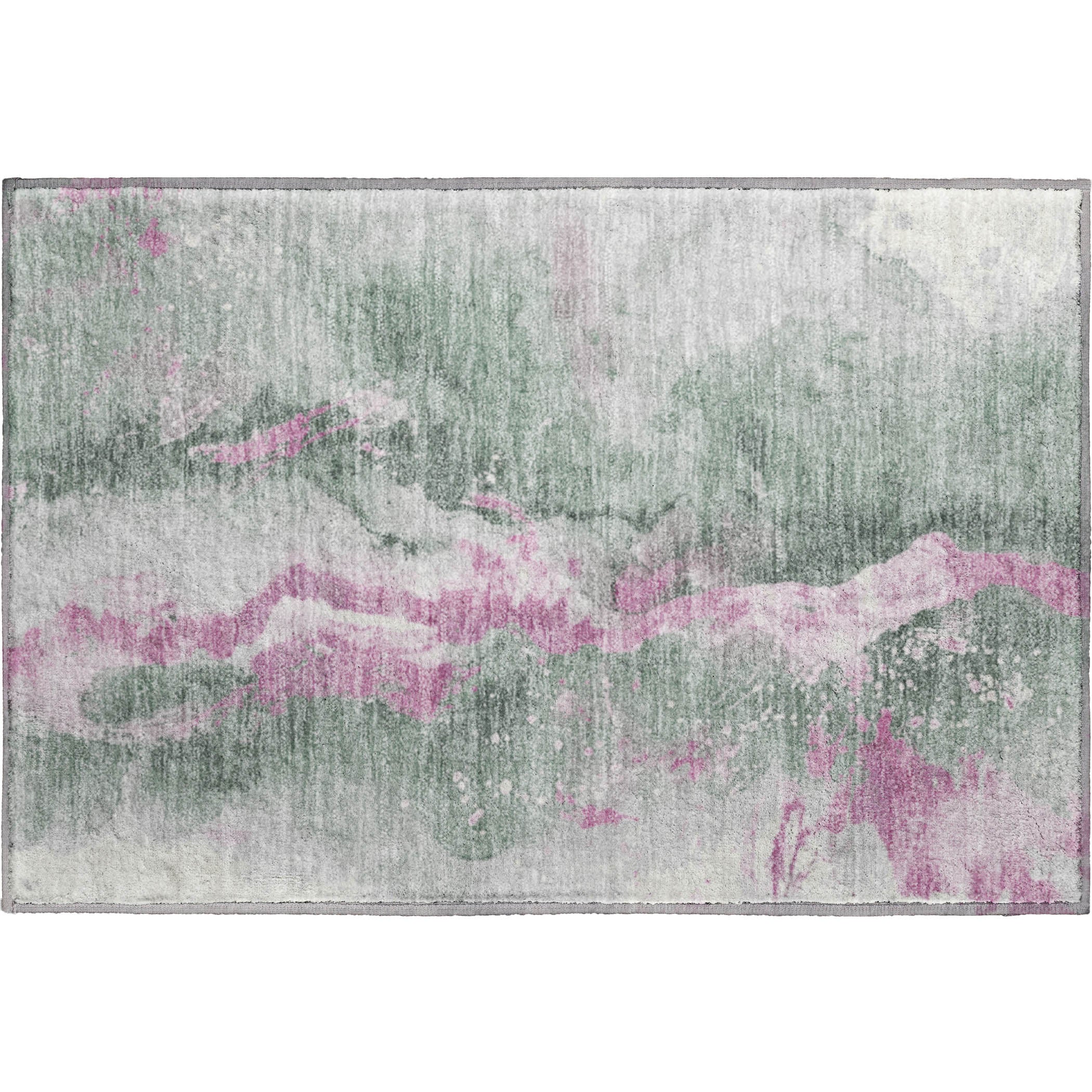 Reykjavik Machine Washable Transitional Sage Green Rug 1'8" x 2'6" #shape_Rectangle