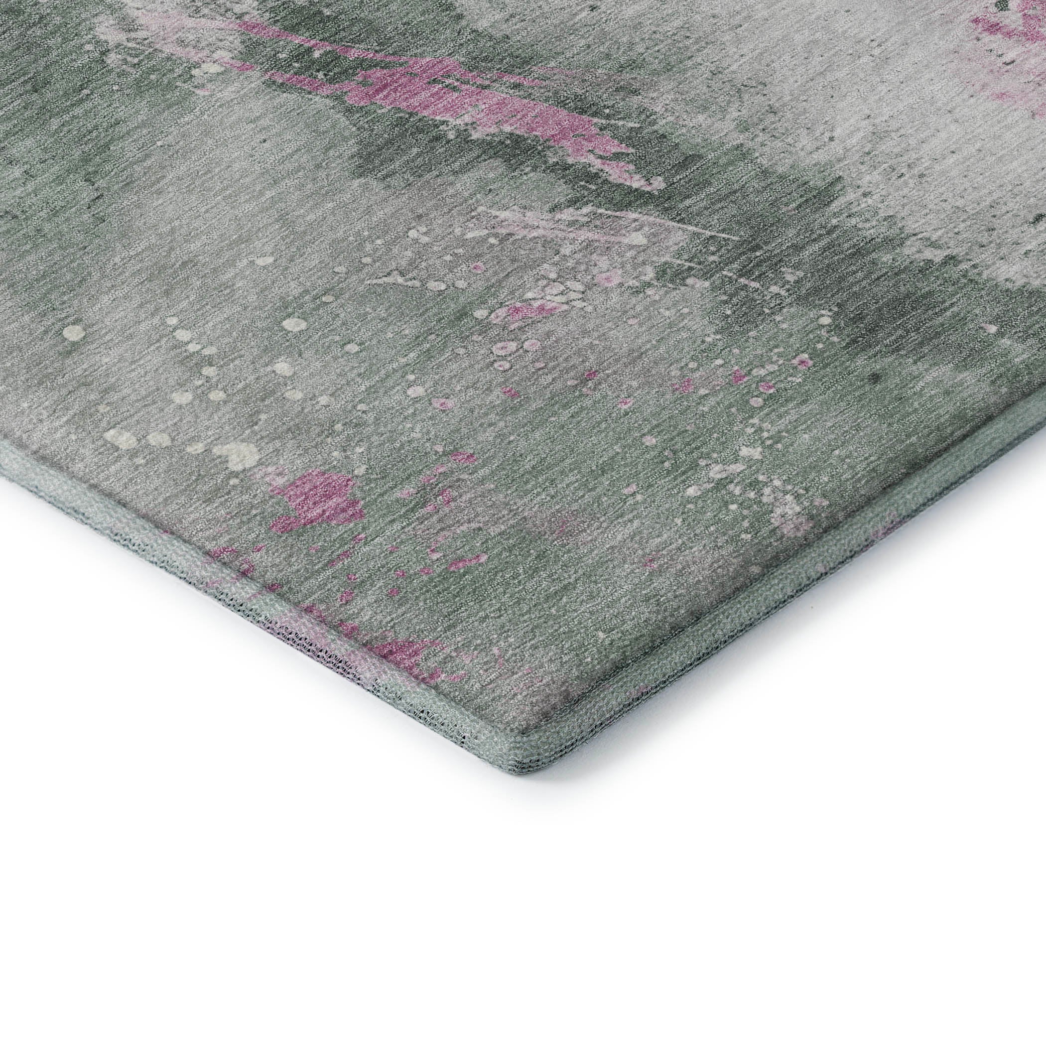 Reykjavik Machine Washable Transitional Sage Green Rug 1'8" x 2'6" #shape_Rectangle