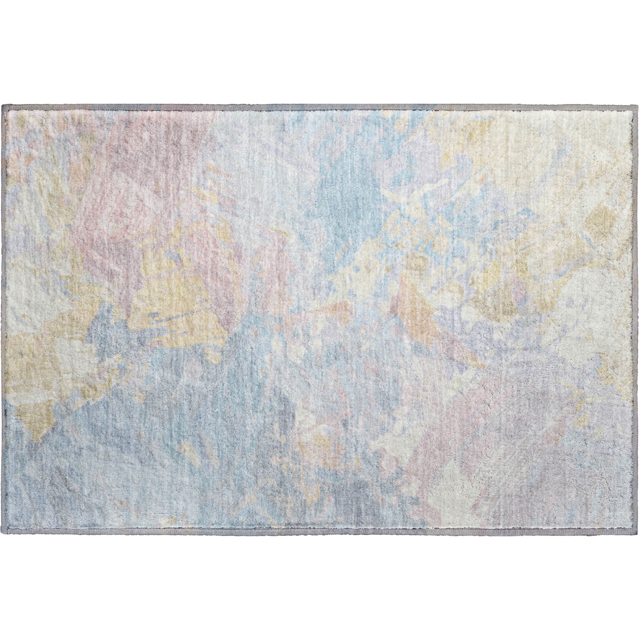 Havana Machine Washable Transitional Sky Blue Rug 1'8" x 2'6" #shape_Rectangle