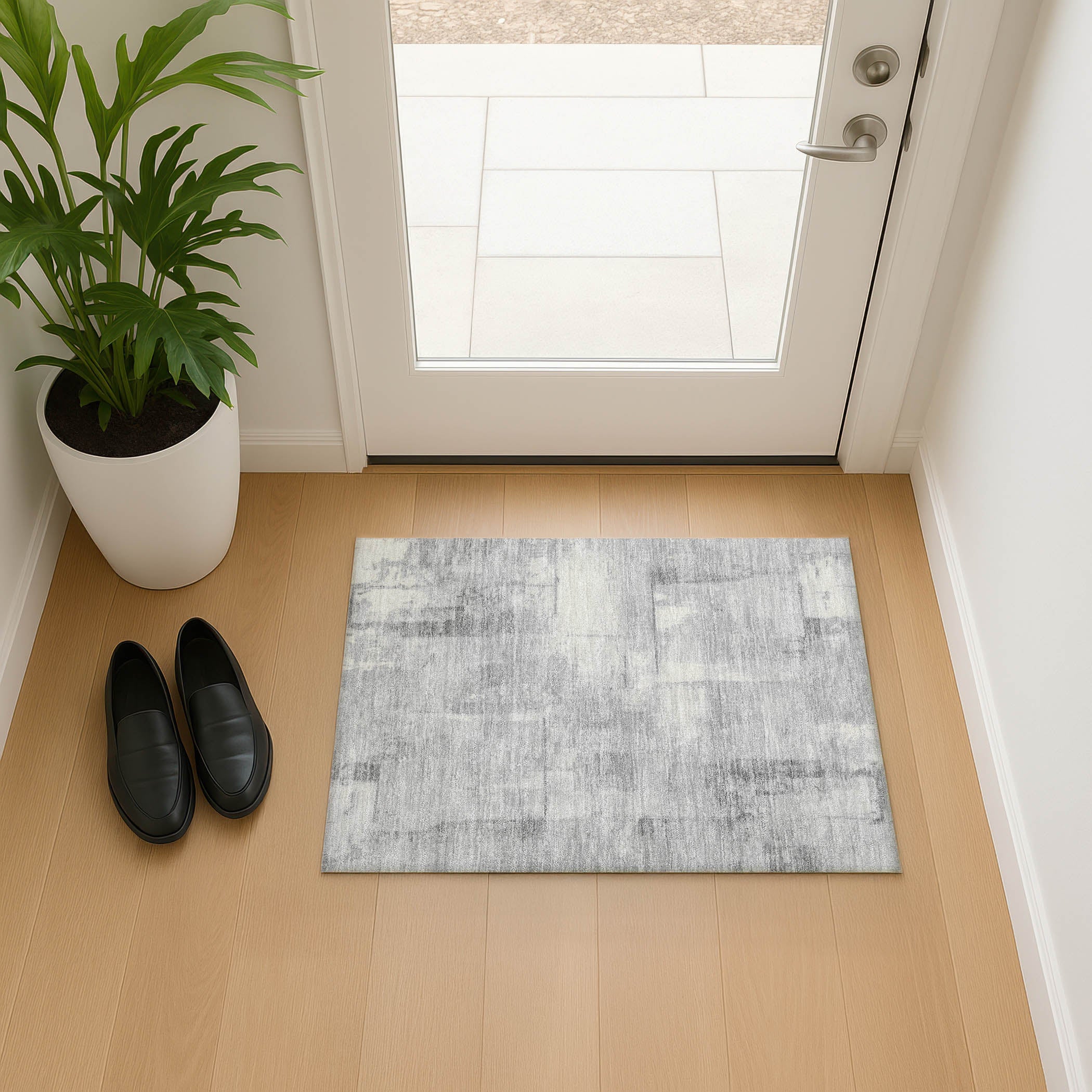 Athens Machine Washable Transitional Gray Rug 1'8" x 2'6" #shape_Rectangle