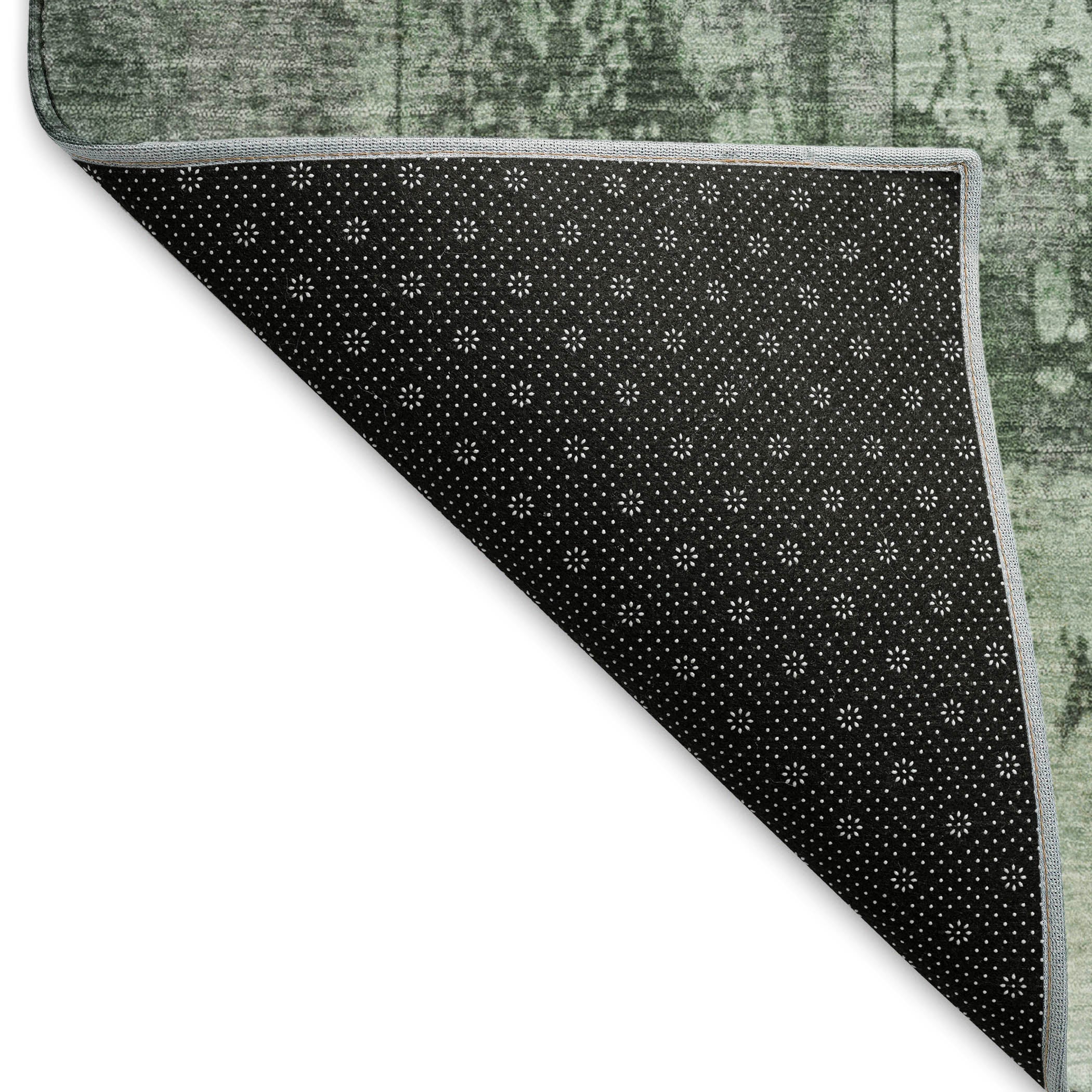Athens Machine Washable Transitional Green Rug 1'8" x 2'6" #shape_Rectangle