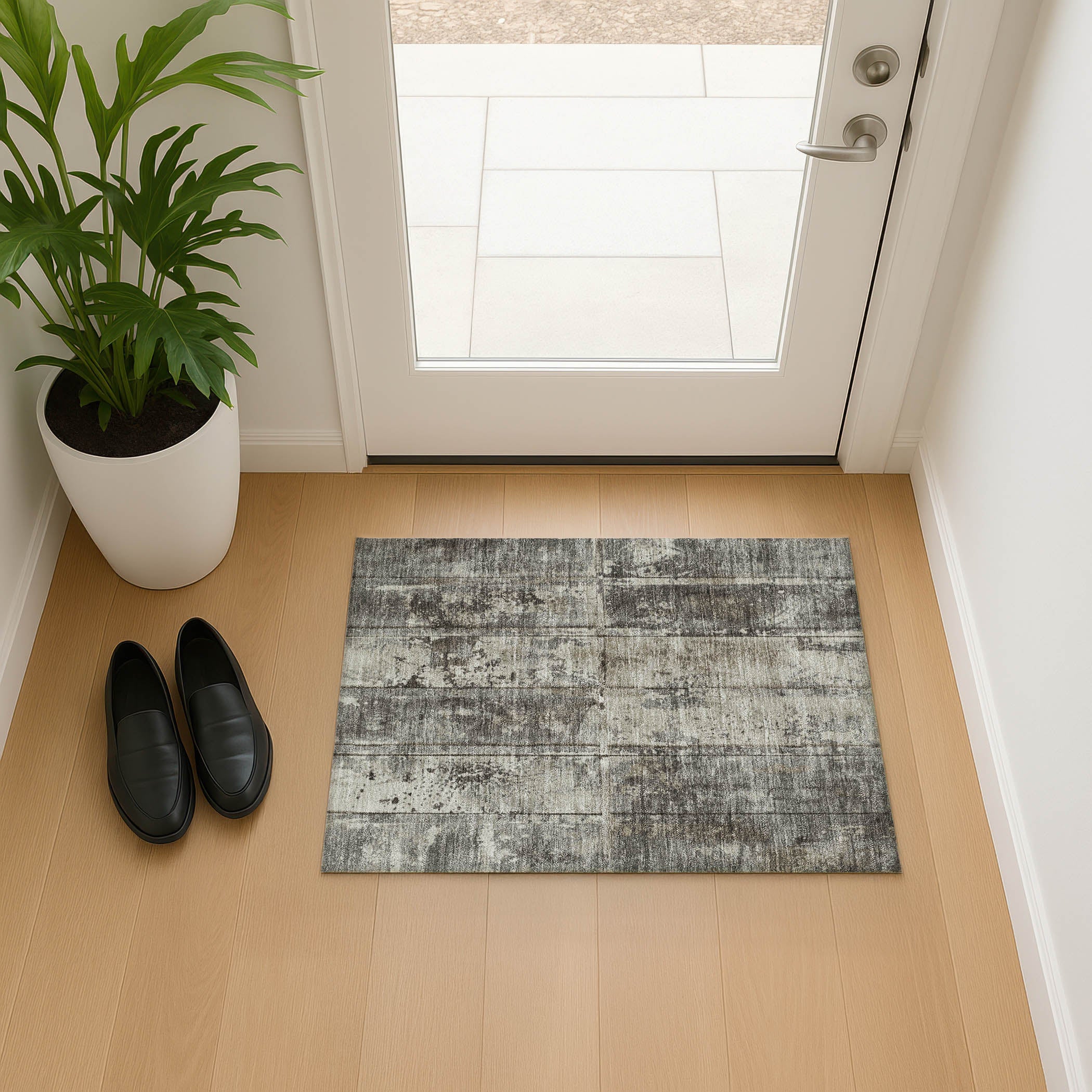 Athens Machine Washable Transitional Taupe Brown Rug 1'8" x 2'6" #shape_Rectangle