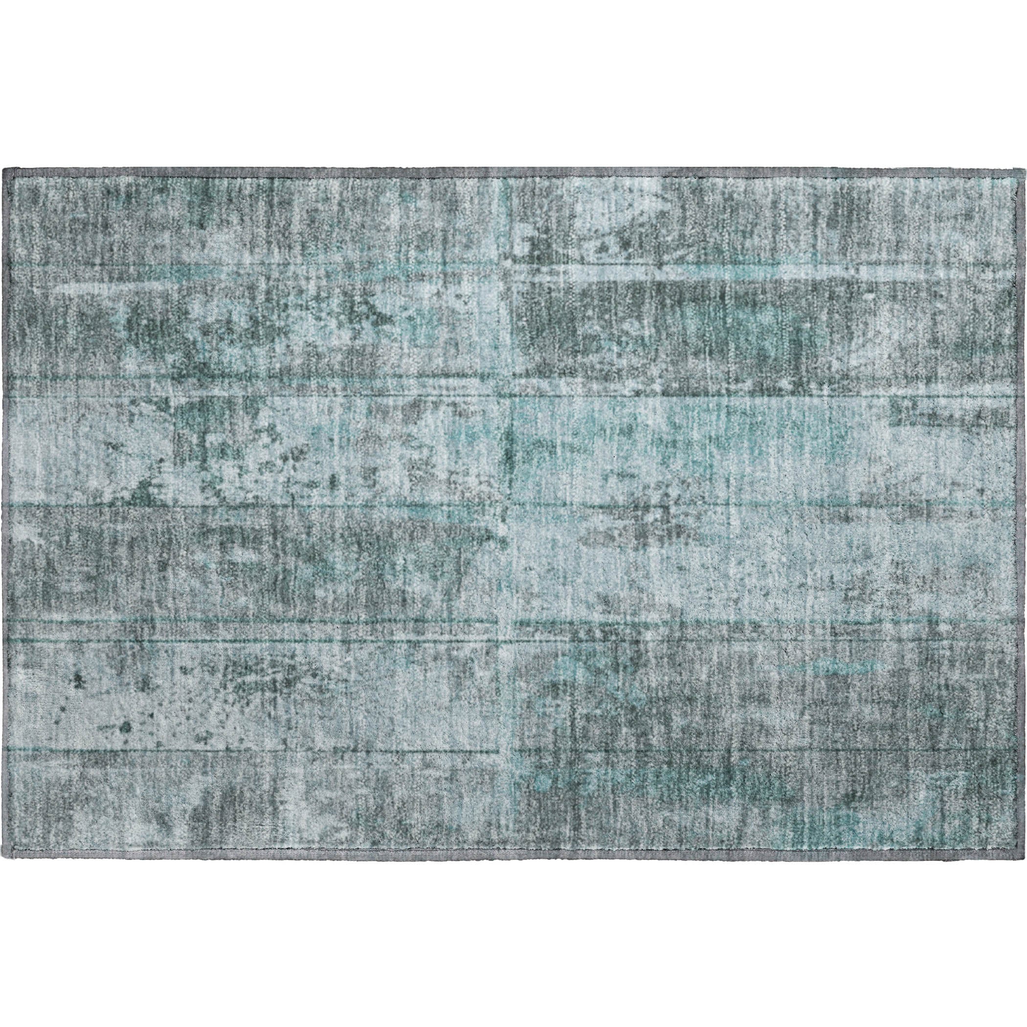 Athens Machine Washable Transitional Teal Rug 1'8" x 2'6" #shape_Rectangle