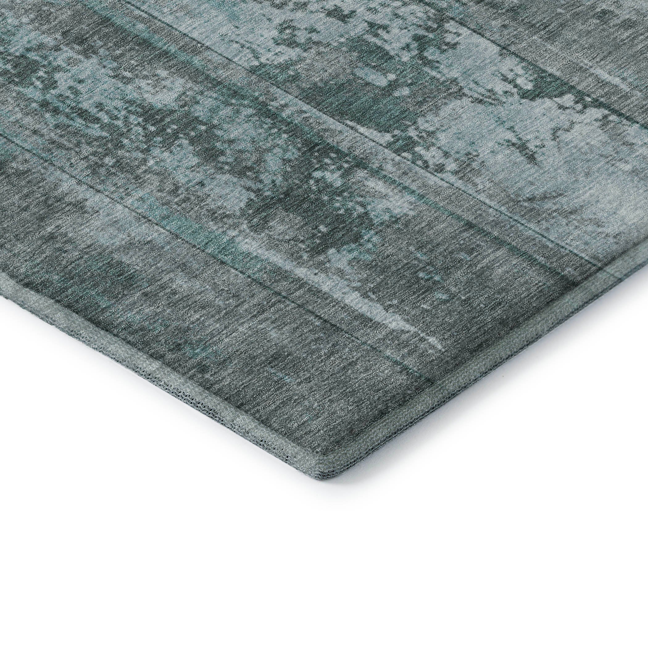 Athens Machine Washable Transitional Teal Rug 1'8" x 2'6" #shape_Rectangle