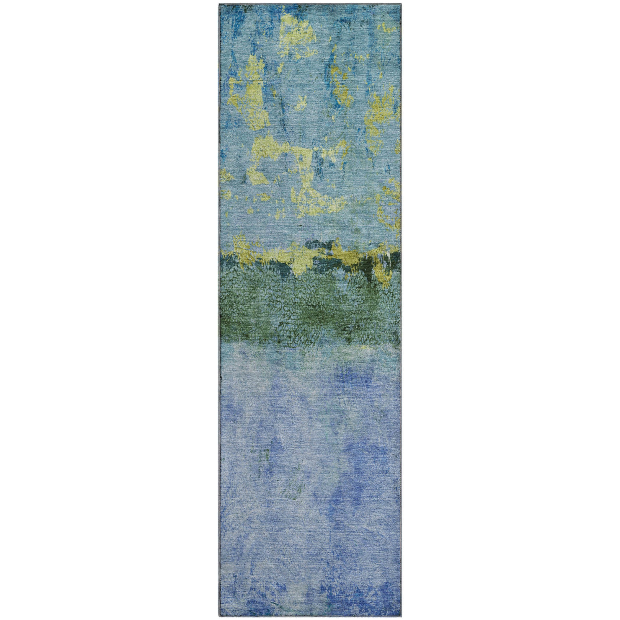 Jaipur Machine Washable Transitional Blue Rug 2'3" x 7'6" #shape_Runner