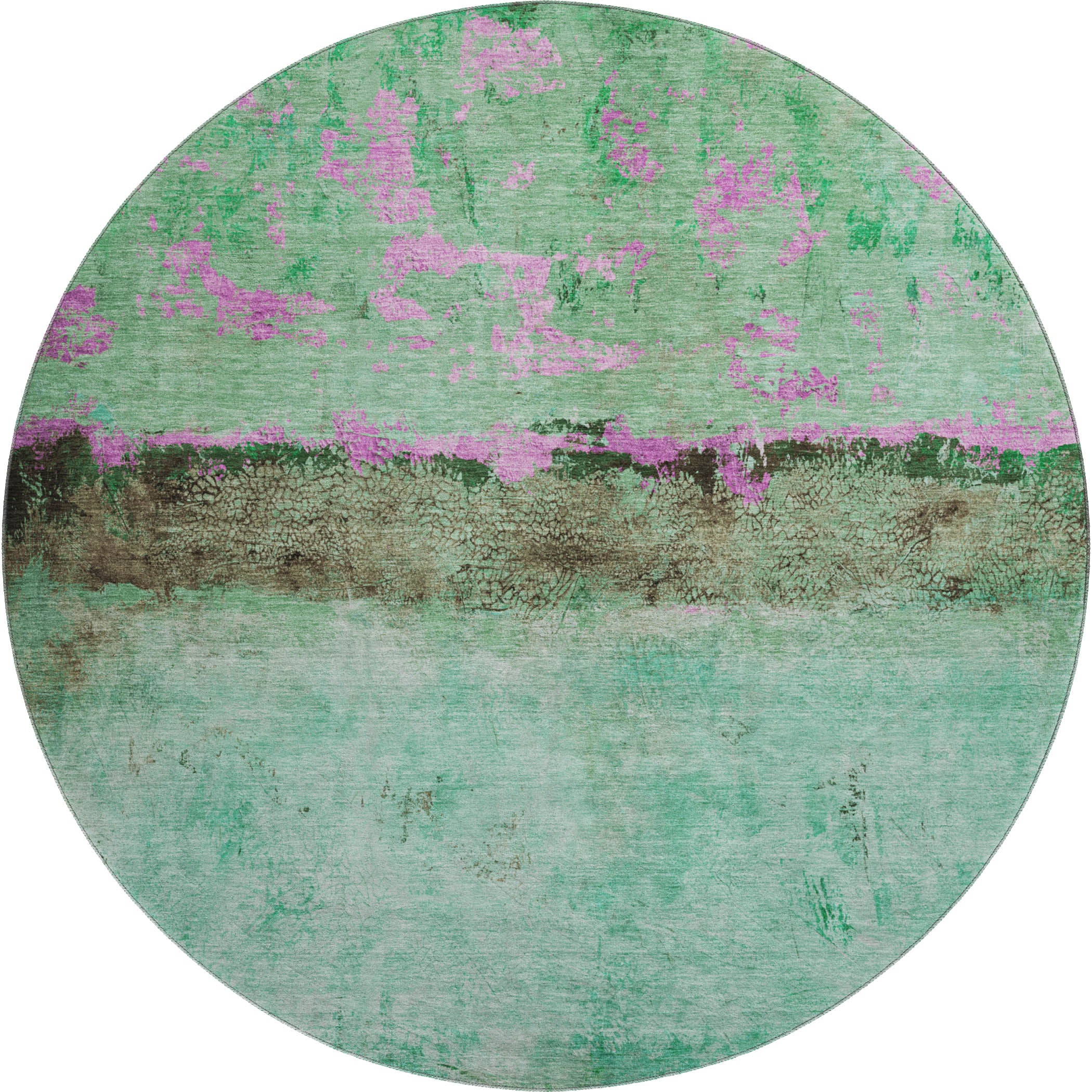 Jaipur Machine Washable Transitional Green Rug 8' x 8' #shape_Round