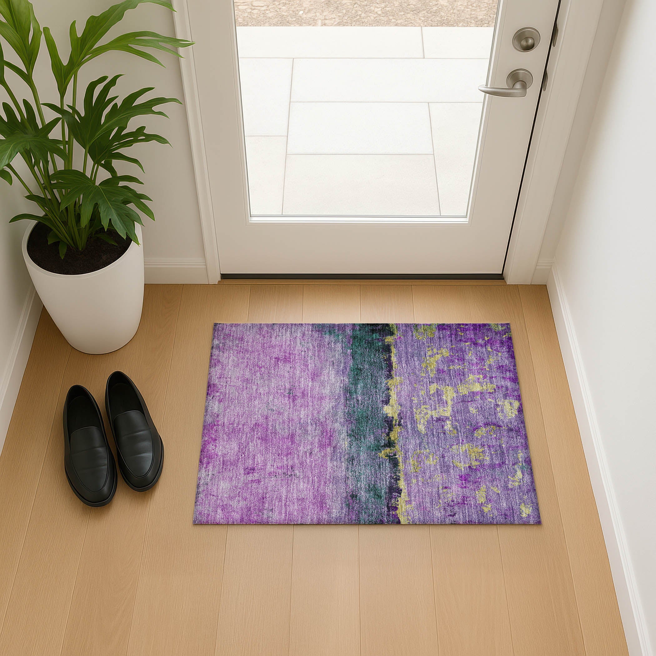 Jaipur Machine Washable Transitional Plum Purple Rug 1'8" x 2'6" #shape_Rectangle