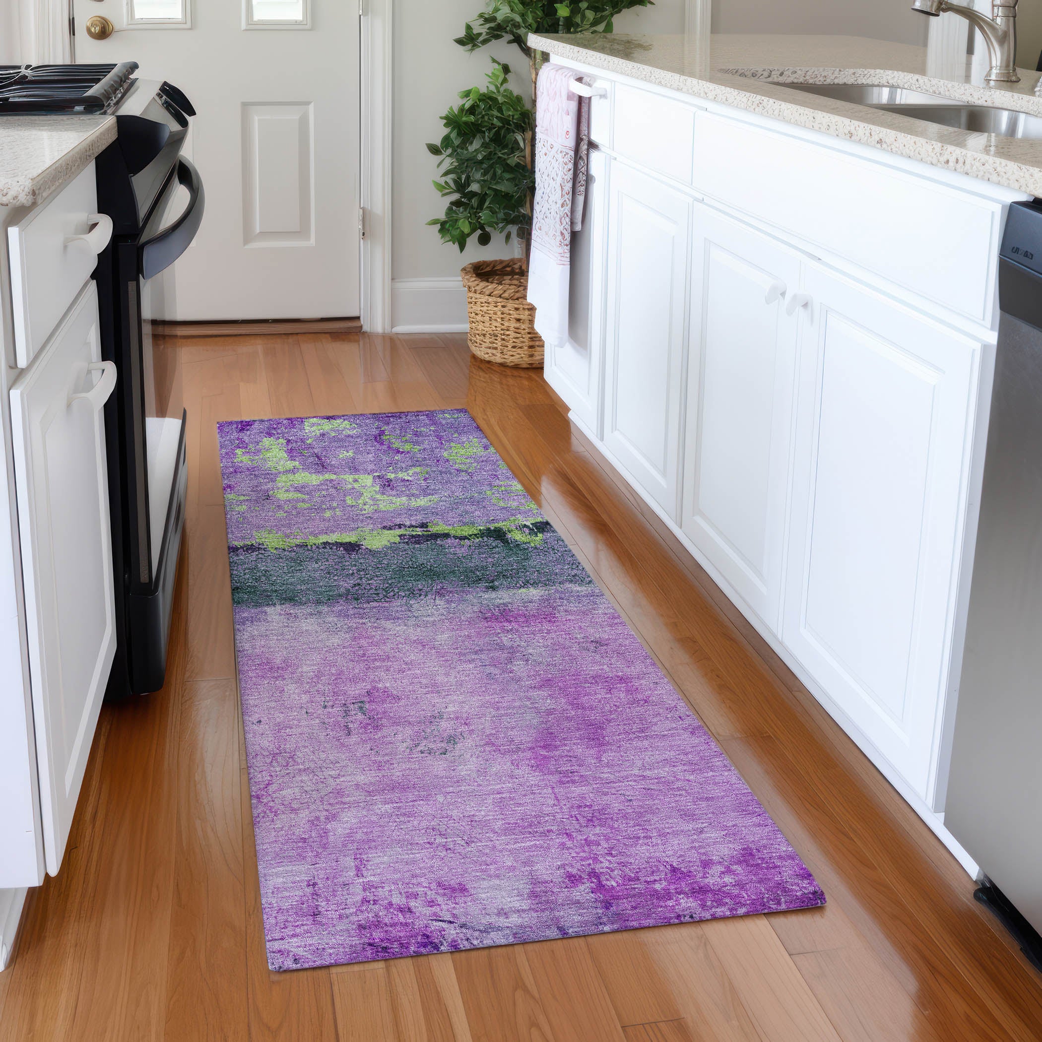 Jaipur Machine Washable Transitional Purple Rug 2'3" x 7'6" #shape_Runner