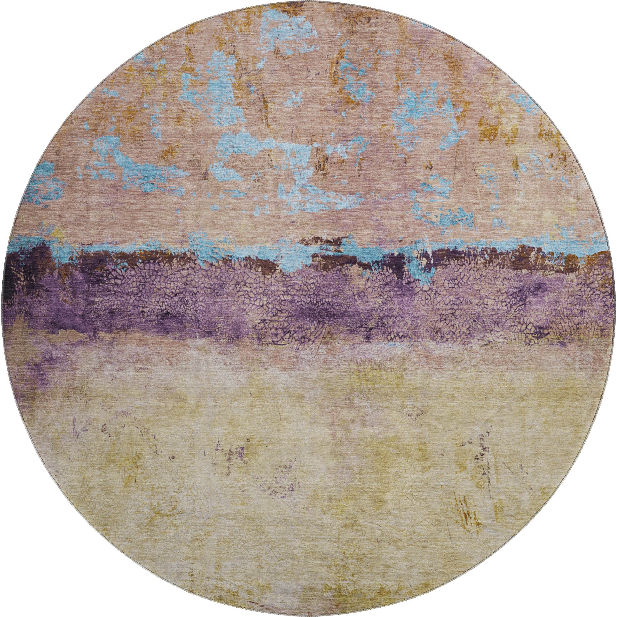 Jaipur Machine Washable Transitional Salmon Orange Rug 8' x 8' #shape_Round