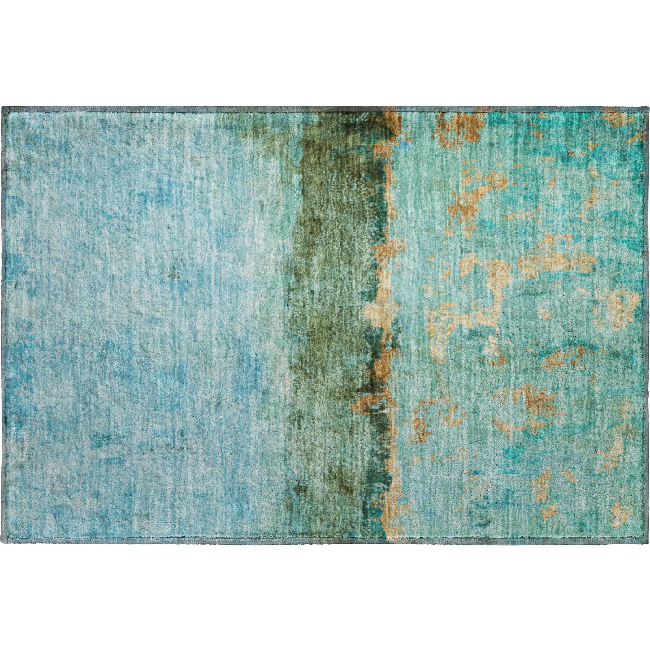 Jaipur Machine Washable Transitional Teal Rug 1'8" x 2'6" #shape_Rectangle
