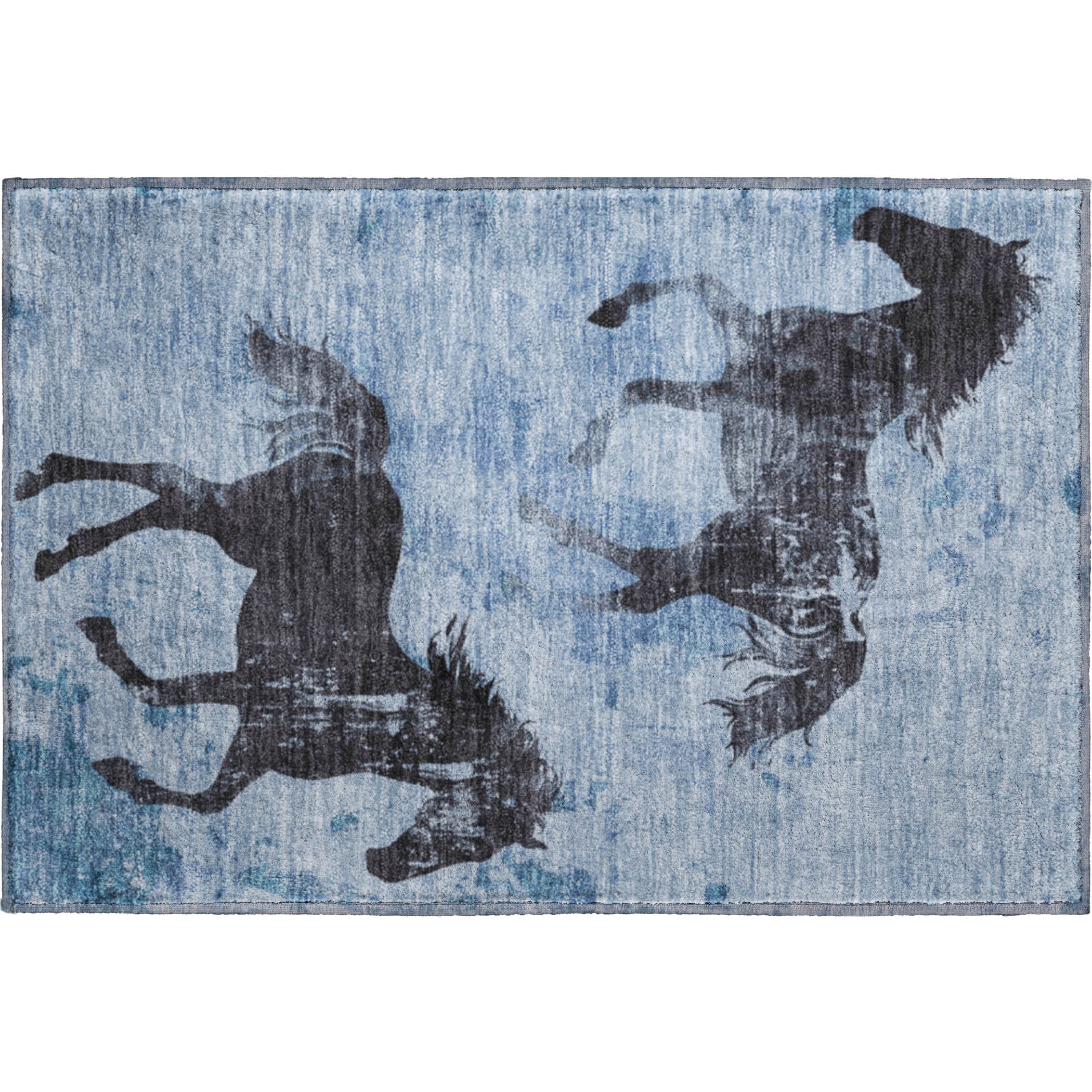 Lucerne Machine Washable Transitional Denim Blue Rug 1'8" x 2'6" #shape_Rectangle
