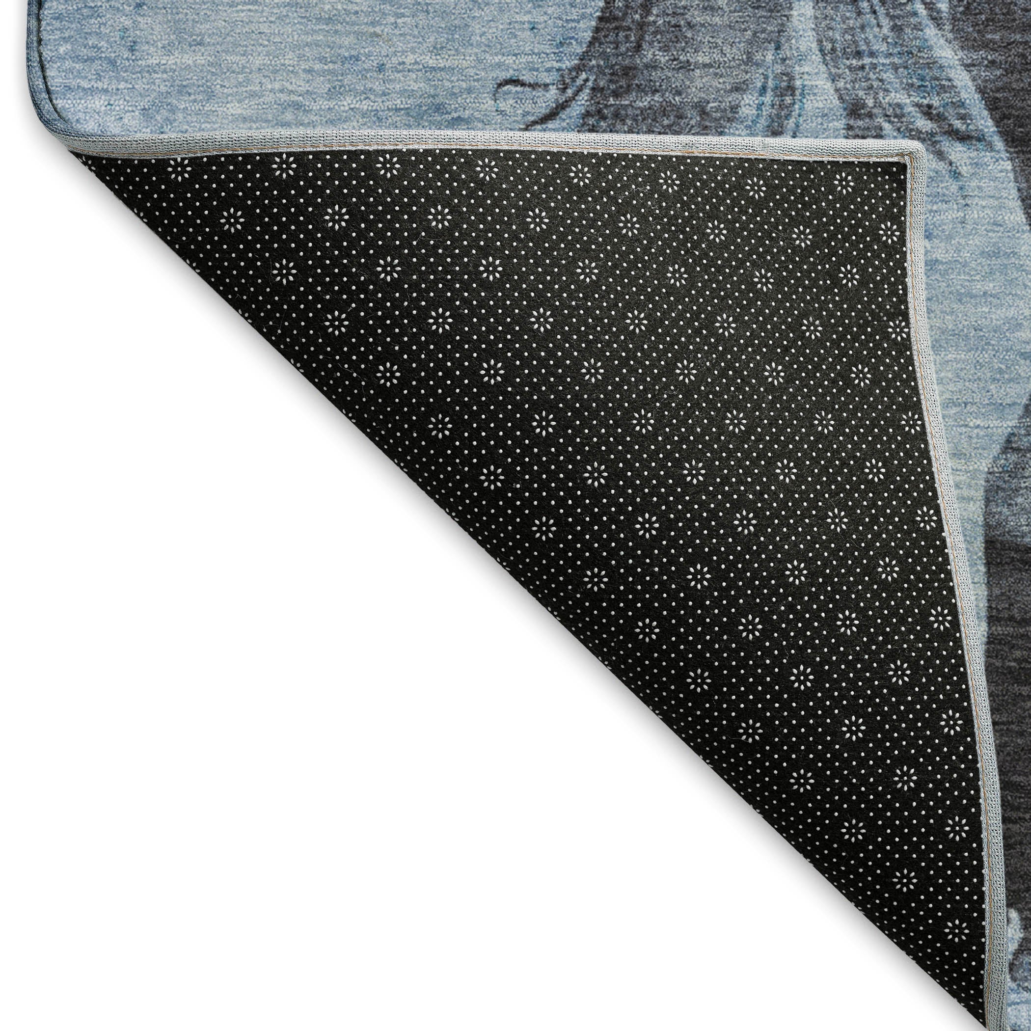 Lucerne Machine Washable Transitional Denim Blue Rug 1'8" x 2'6" #shape_Rectangle