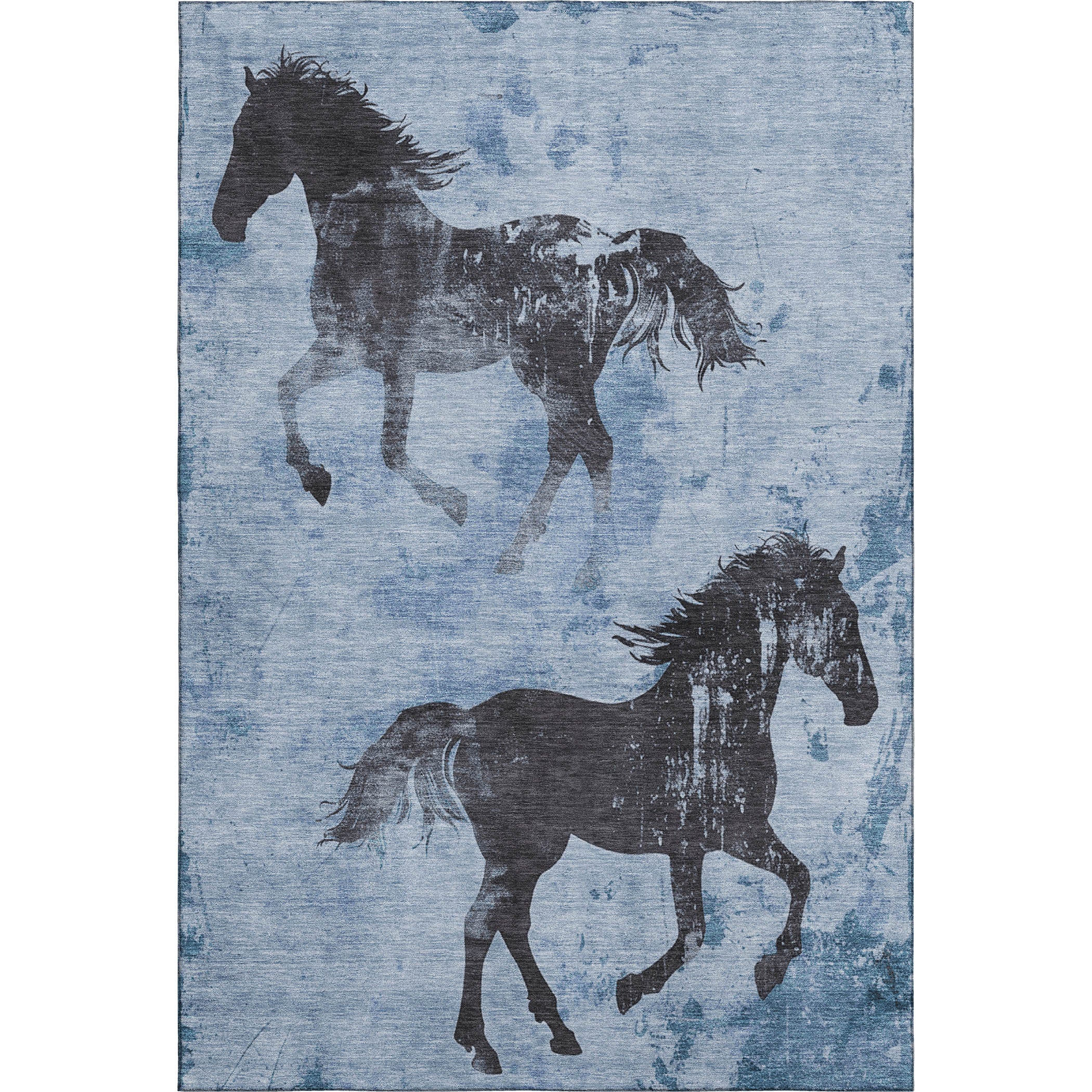 Lucerne Machine Washable Transitional Denim Blue Rug 2'6" x 3'10" #shape_Rectangle