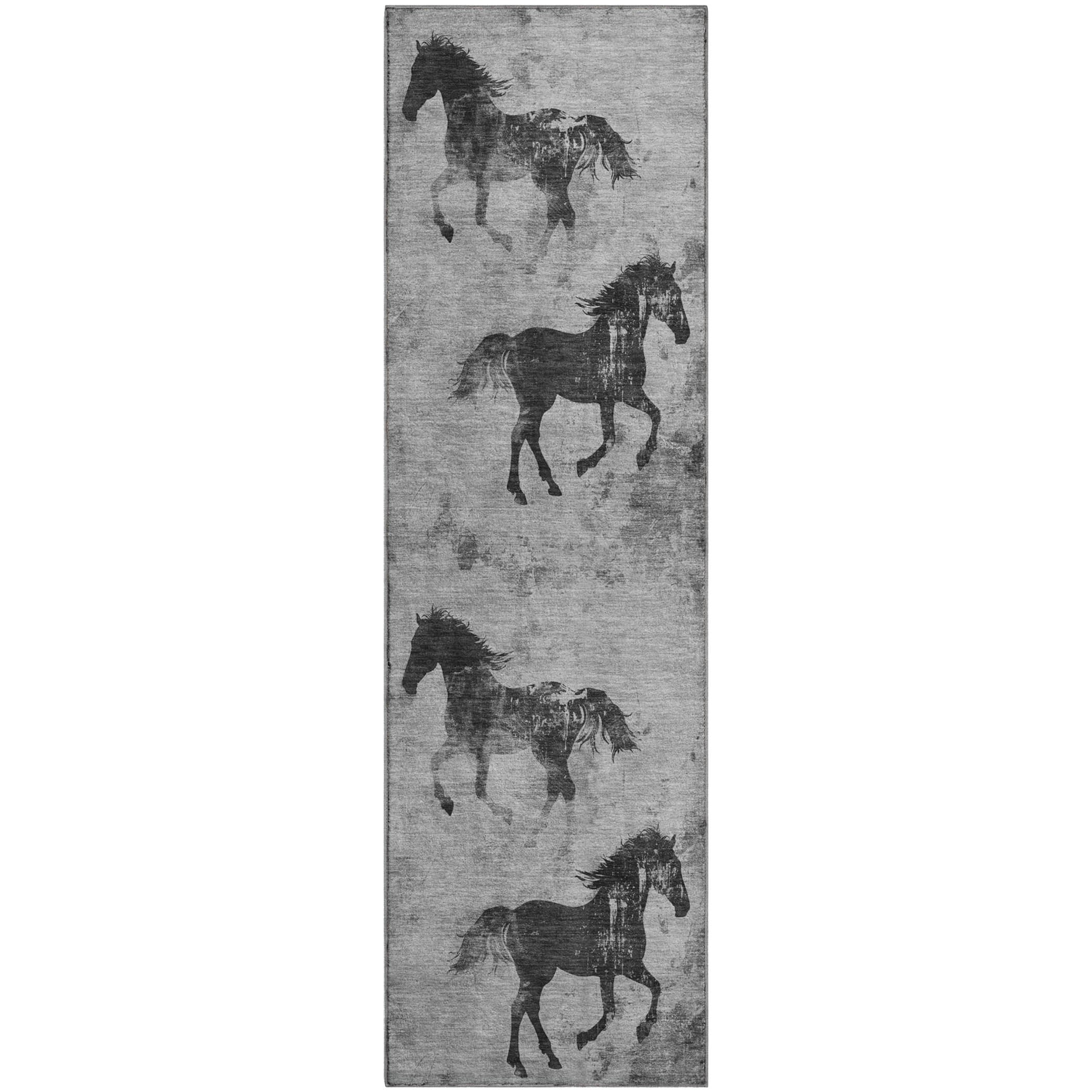 Lucerne Machine Washable Transitional Gray Rug 2'3" x 7'6" #shape_Runner