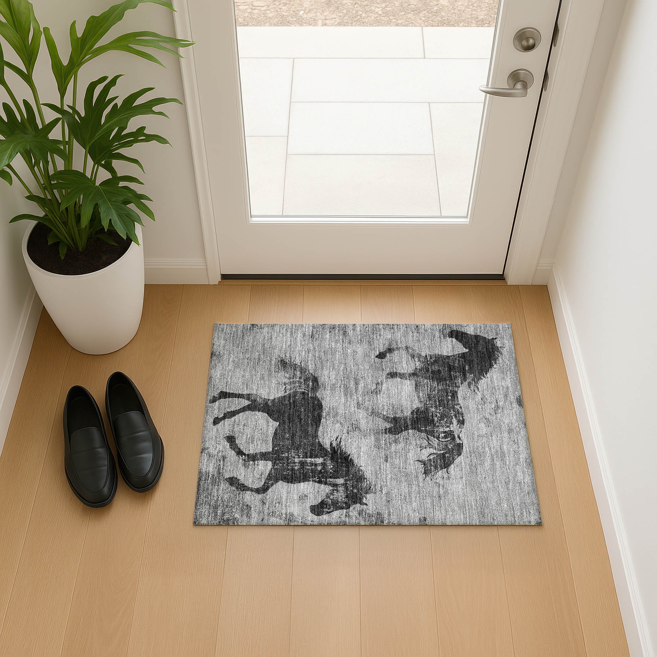 Lucerne Machine Washable Transitional Gray Rug 1'8" x 2'6" #shape_Rectangle