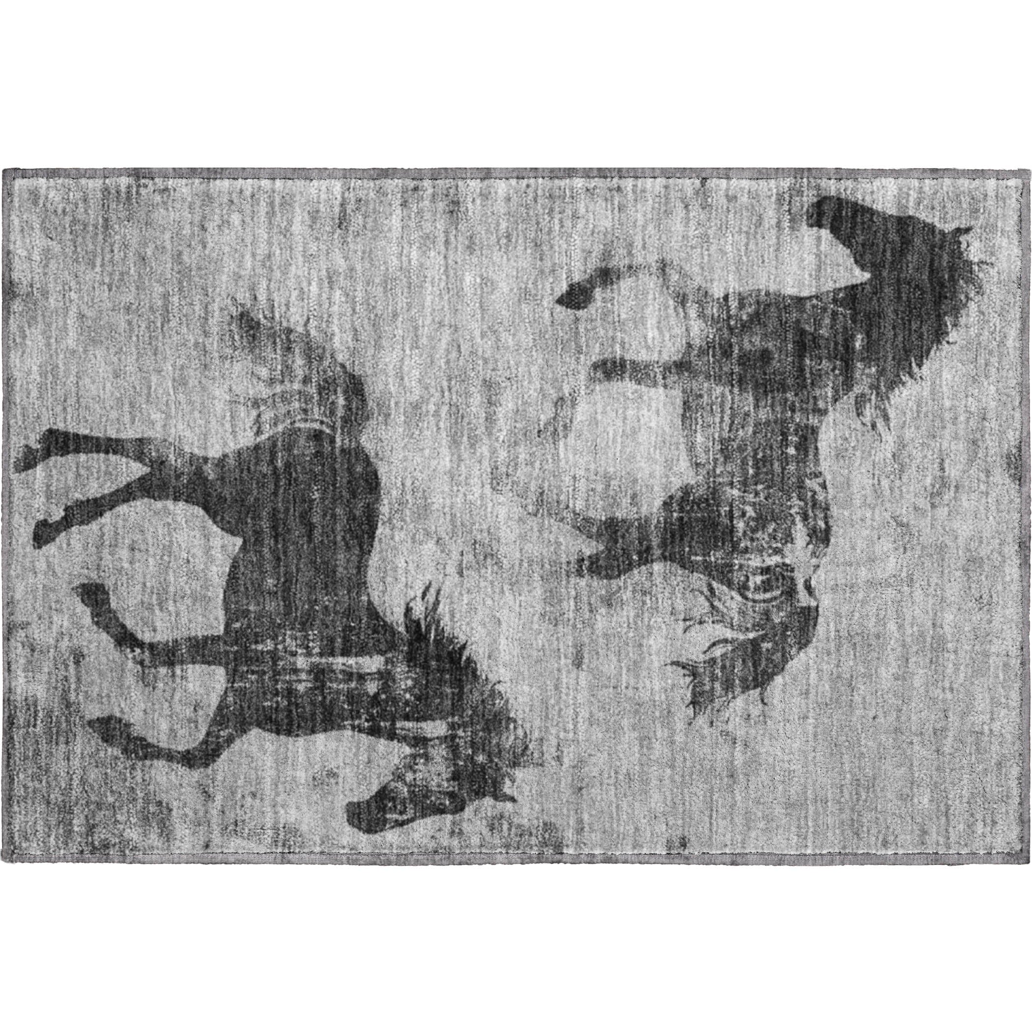 Lucerne Machine Washable Transitional Gray Rug 1'8" x 2'6" #shape_Rectangle