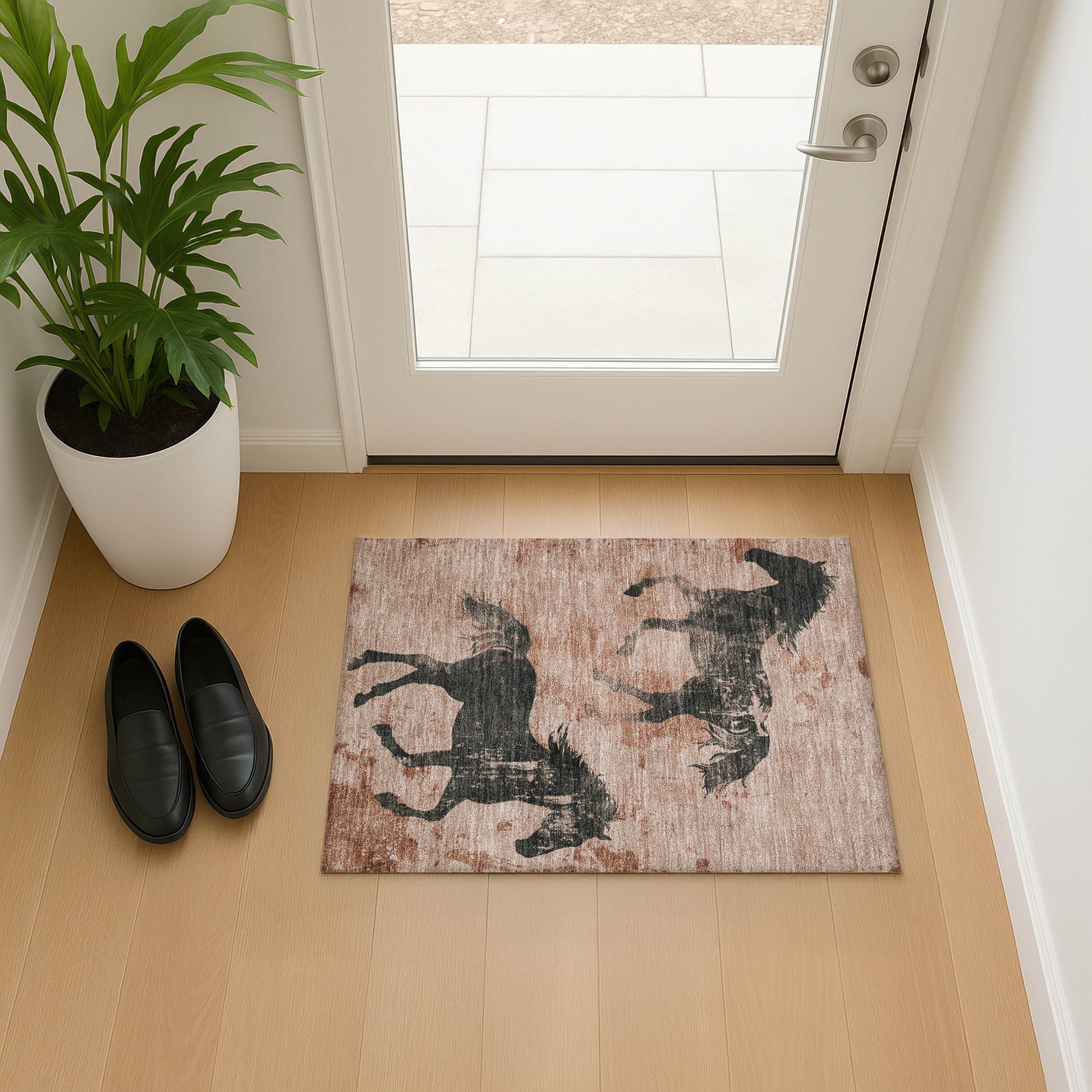 Lucerne Machine Washable Transitional Paprika Orange Rug 1'8" x 2'6" #shape_Rectangle