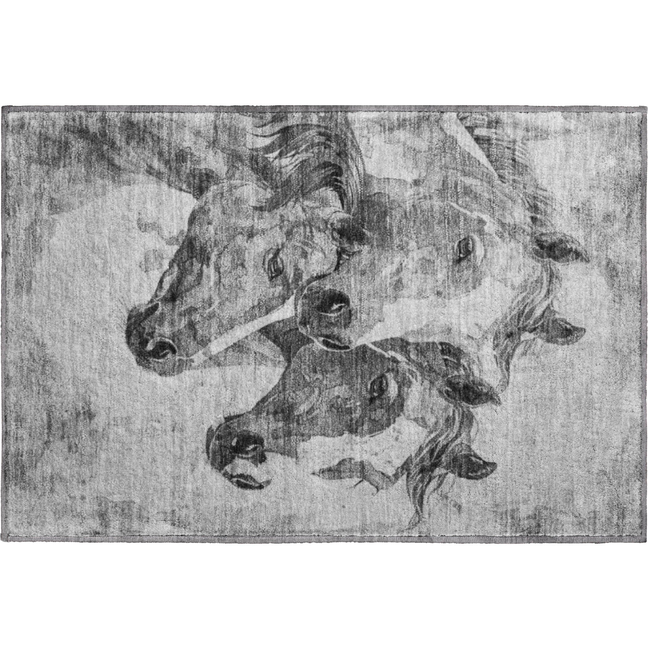 Vienna Machine Washable Transitional Gray Rug 1'8" x 2'6" #shape_Rectangle