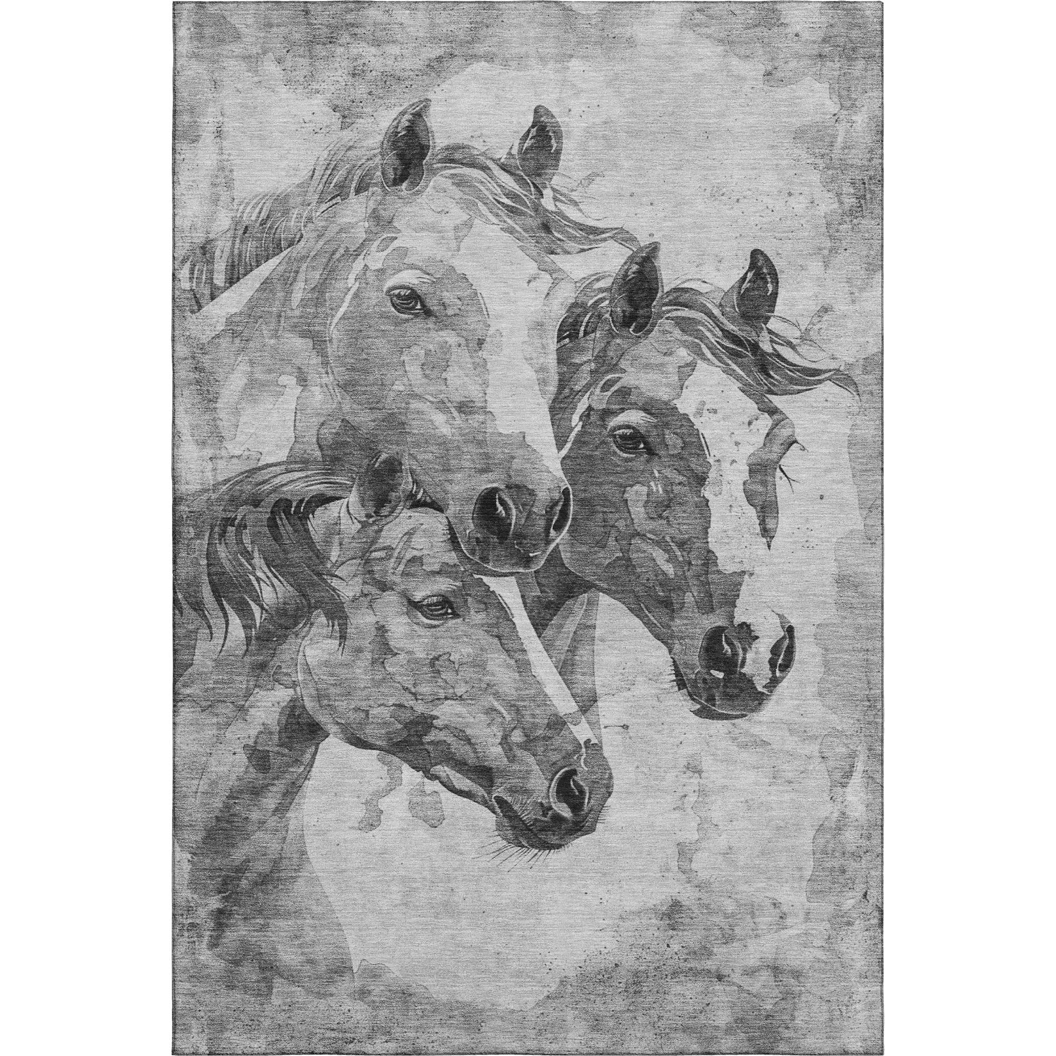 Vienna Machine Washable Transitional Gray Rug 2'6" x 3'10" #shape_Rectangle