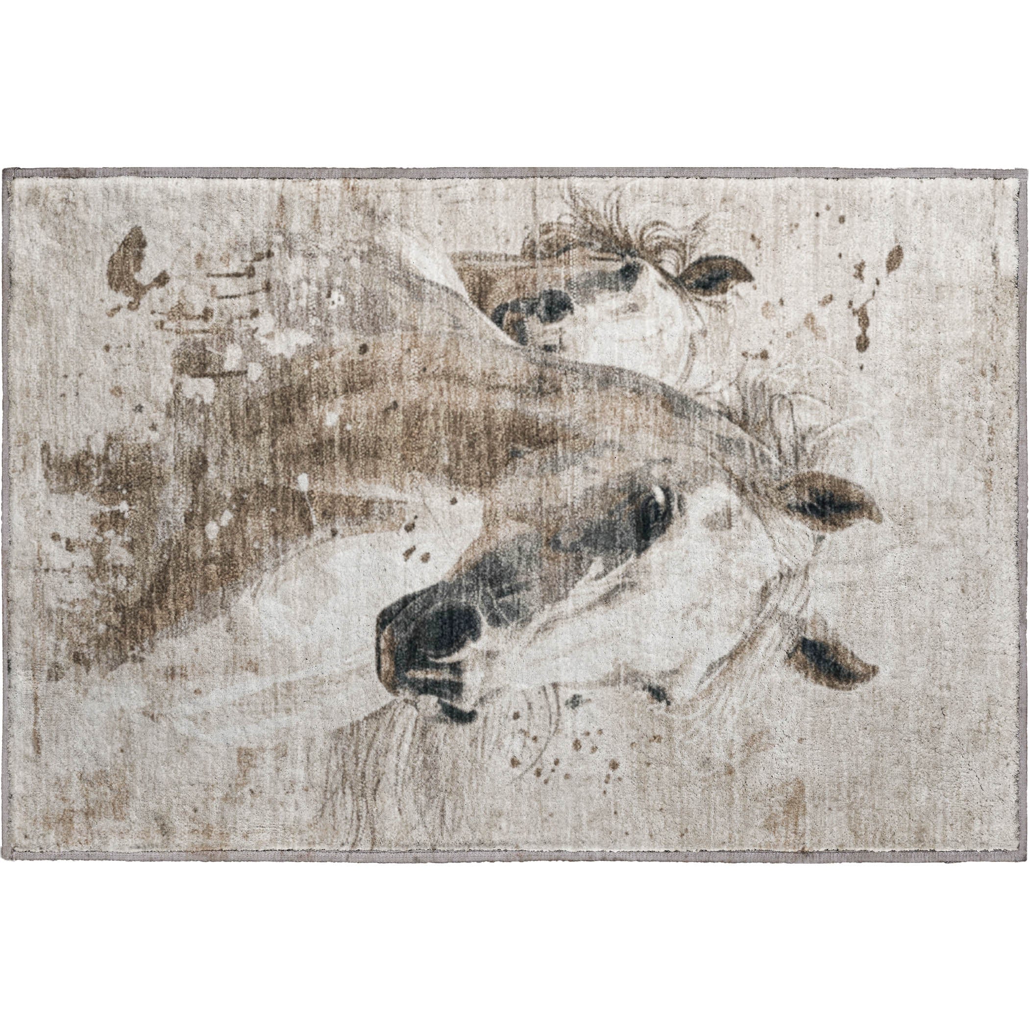 Split Machine Washable Transitional Ivory Rug 1'8" x 2'6" #shape_Rectangle
