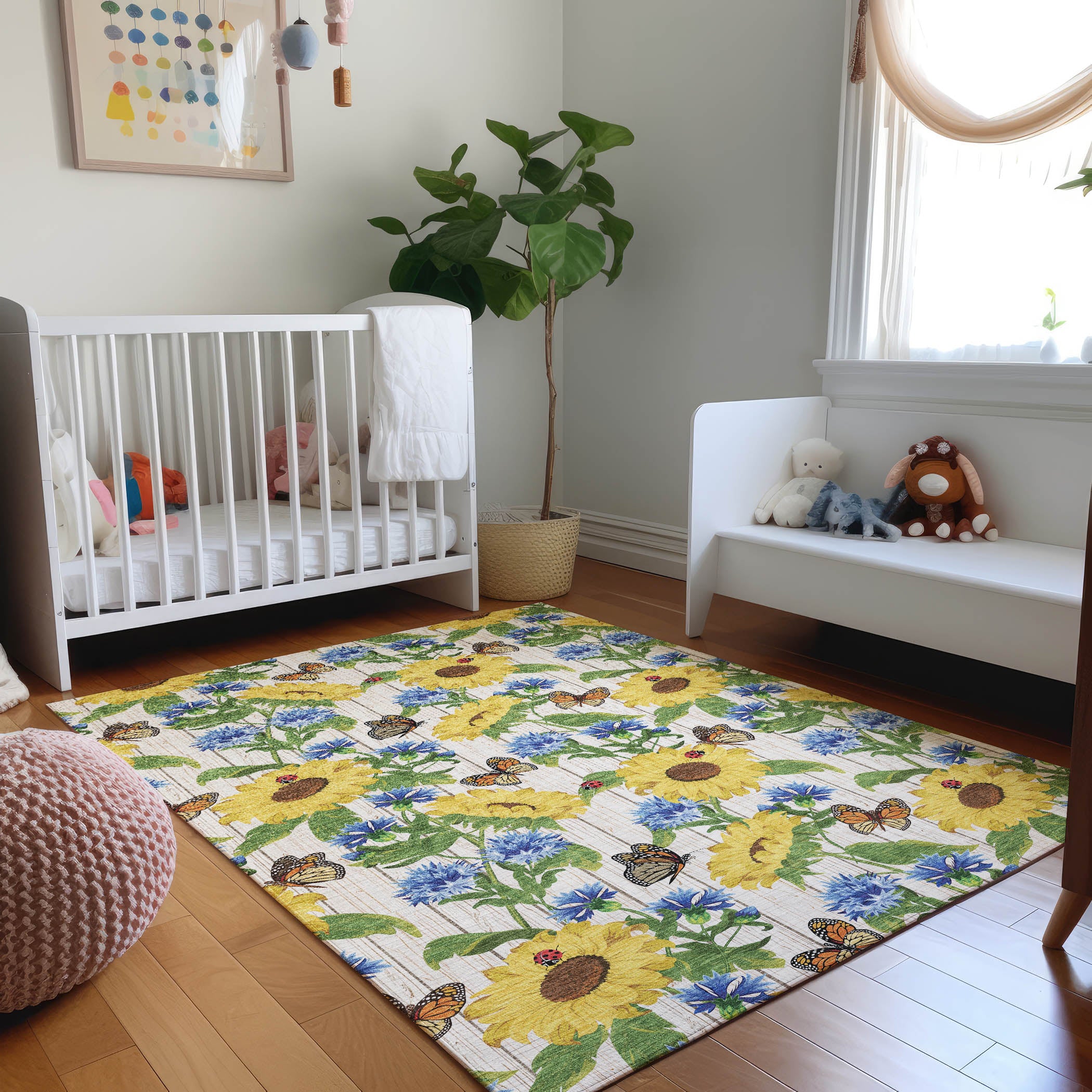 Oslo Machine Washable Kitchen Yellow Beige Rug 2'6" x 3'10" #shape_Rectangle