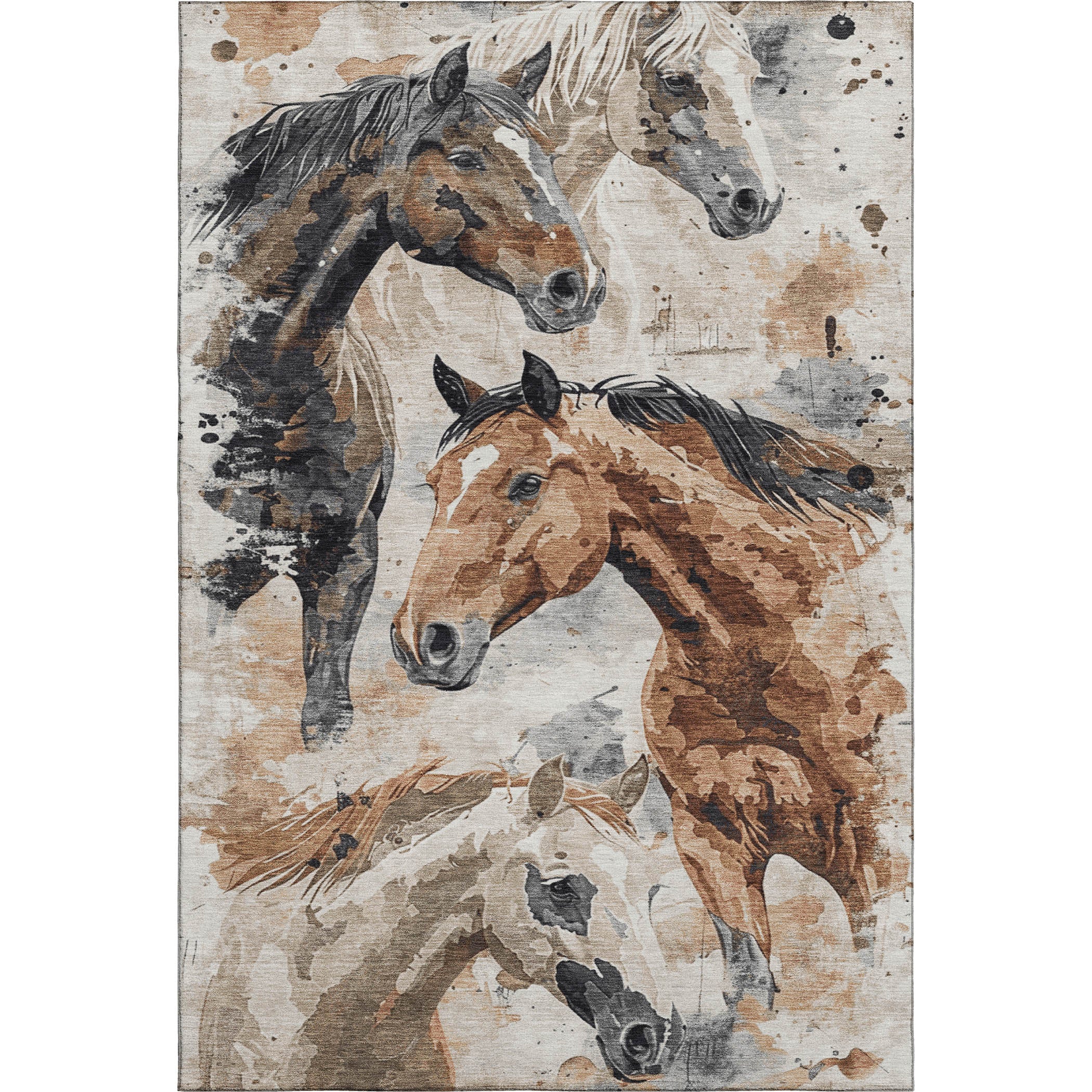 Oslo Machine Washable Transitional Beige Brown Rug 2'6" x 3'10" #shape_Rectangle