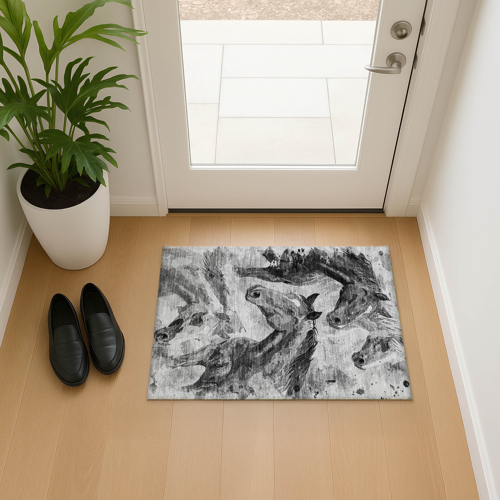 Oslo Machine Washable Transitional Gray Rug 1'8" x 2'6" #shape_Rectangle