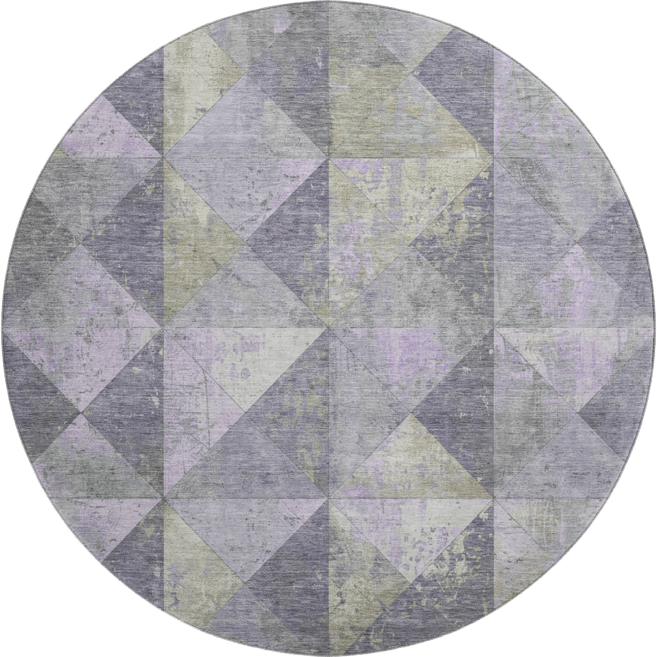 Havana Machine Washable Transitional Lavender Purple Rug 8' x 8' #shape_Round