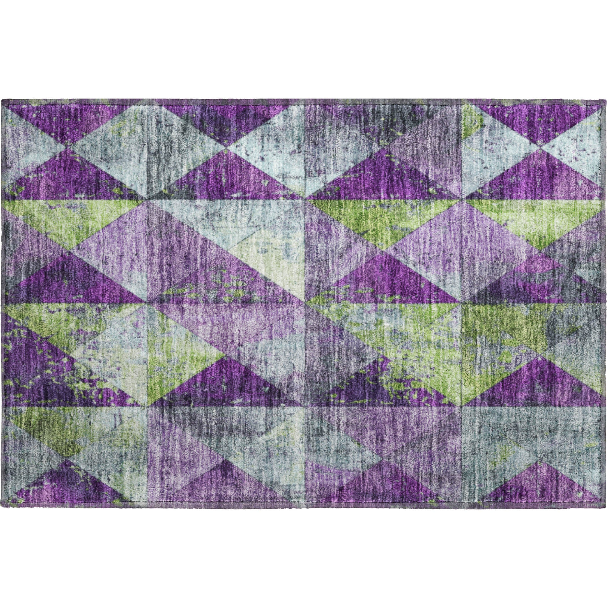 Havana Machine Washable Transitional Purple Rug 1'8" x 2'6" #shape_Rectangle