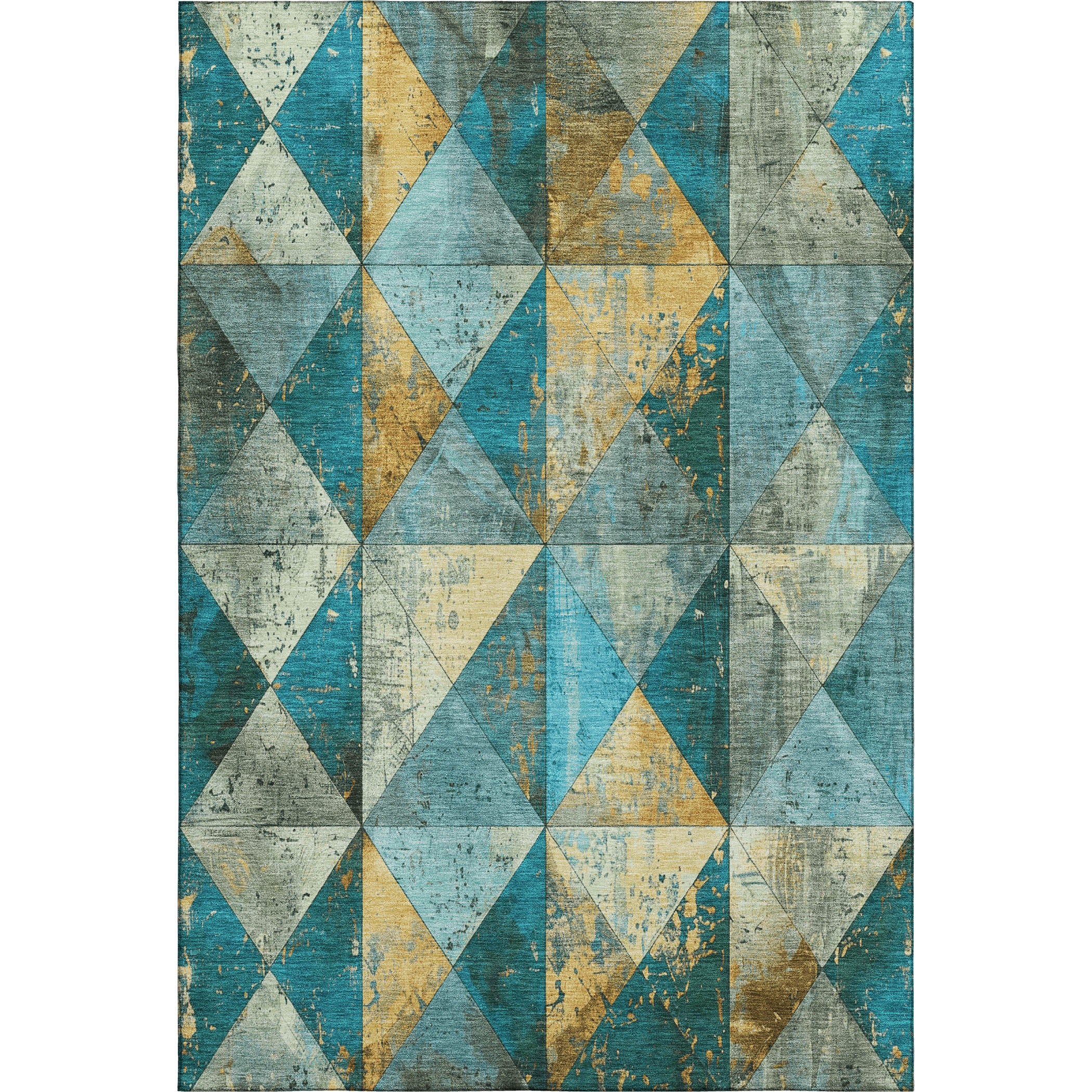 Havana Machine Washable Transitional Teal Rug 2'6" x 3'10" #shape_Rectangle