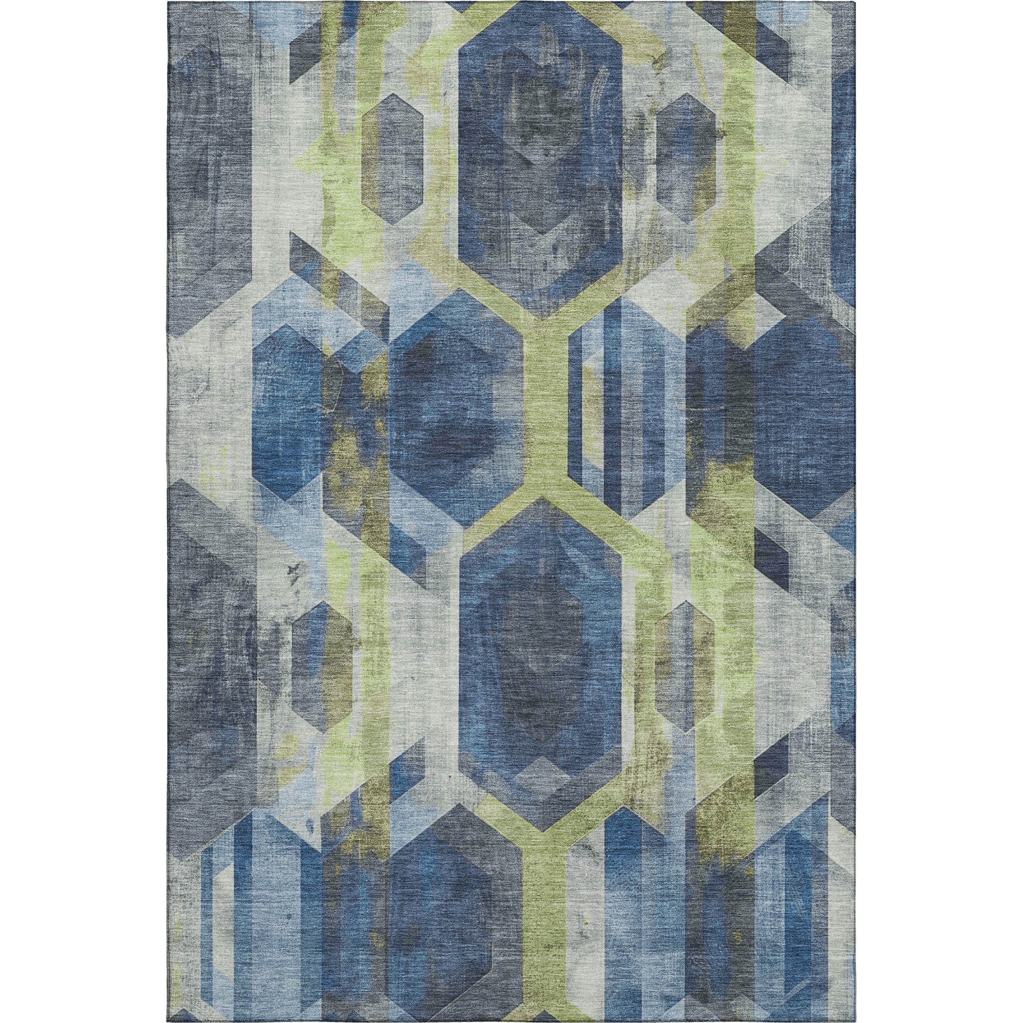 Montevideo Machine Washable Transitional Navy Blue Rug 2'6" x 3'10" #shape_Rectangle