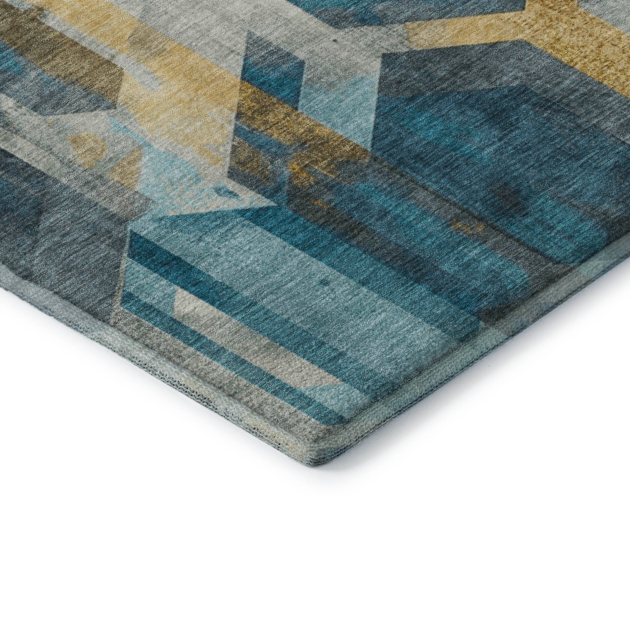 Montevideo Machine Washable Transitional Teal Rug 1'8" x 2'6" #shape_Rectangle