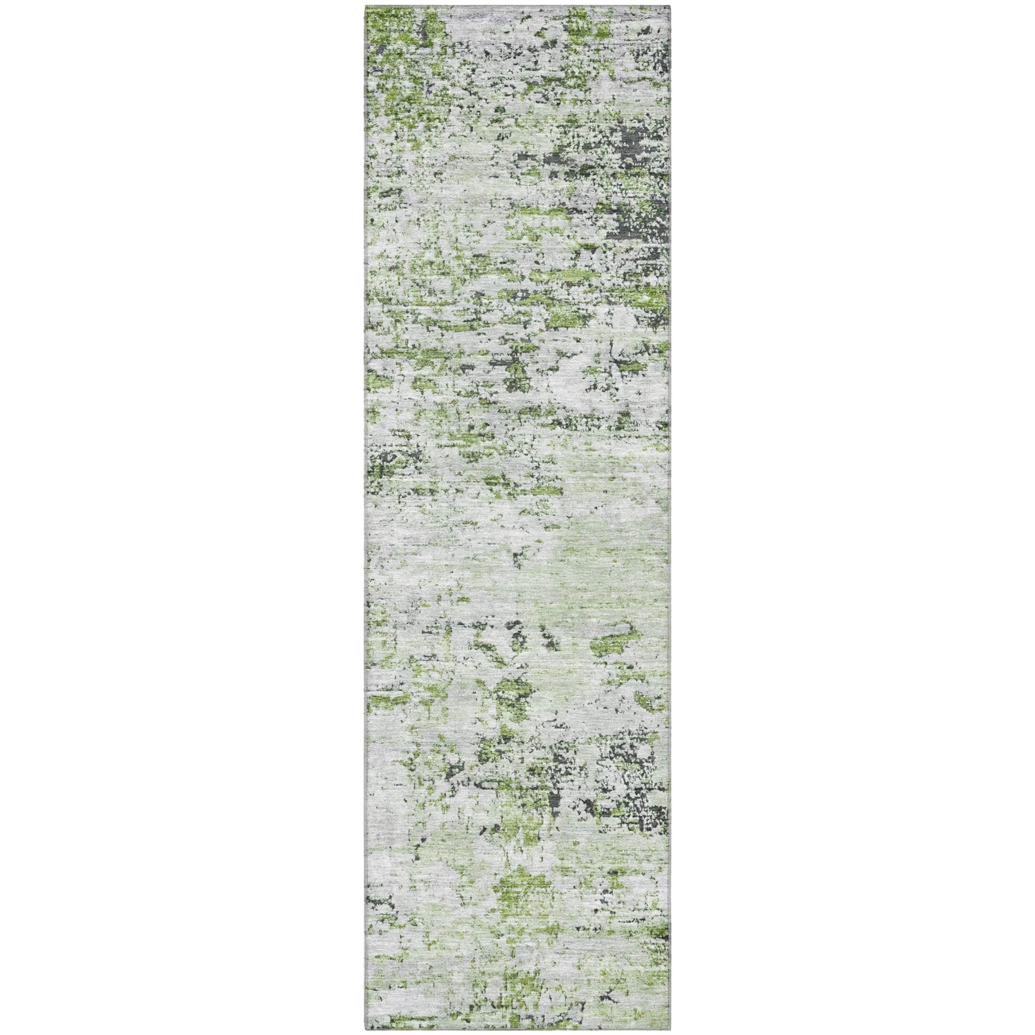 Queenstown Machine Washable Transitional Aloe Green Rug 2'3" x 7'6" #shape_Runner