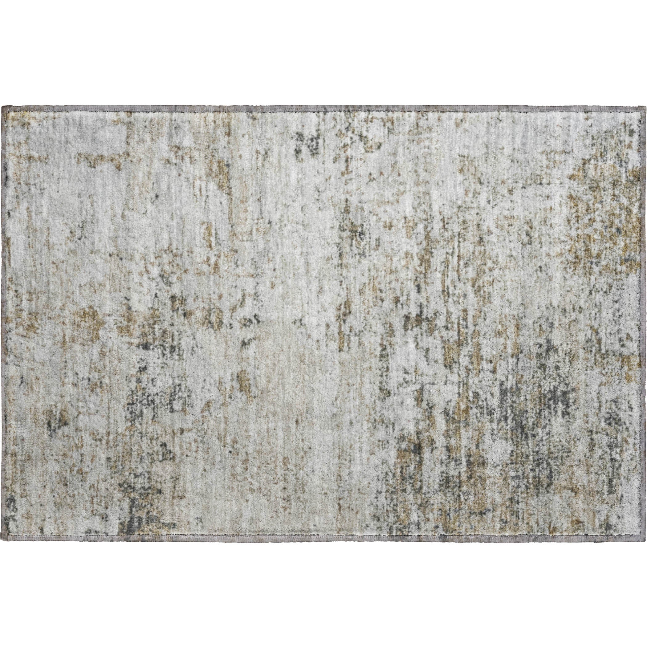 Queenstown Machine Washable Transitional Beige Brown Rug 1'8" x 2'6" #shape_Rectangle