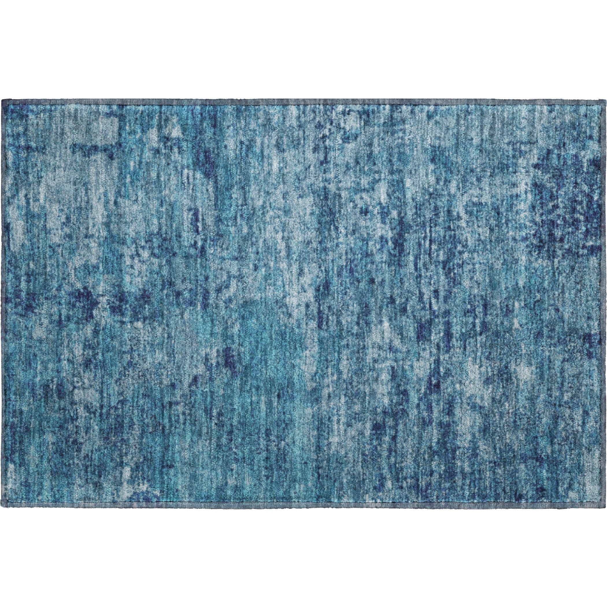 Queenstown Machine Washable Transitional Denim Blue Rug 1'8" x 2'6" #shape_Rectangle