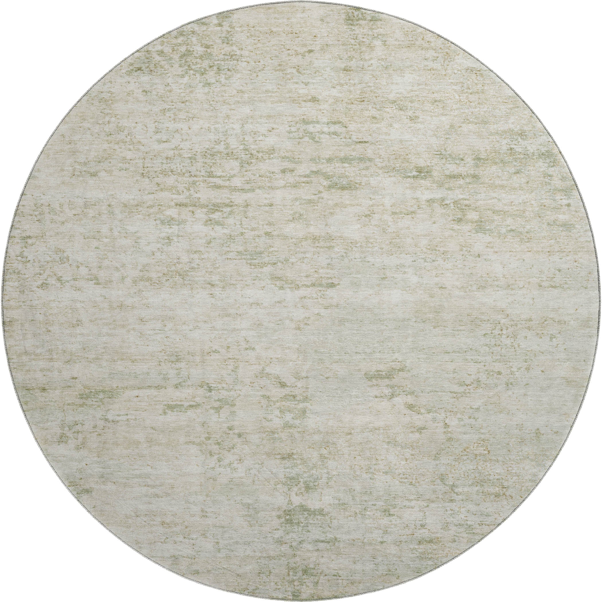 Queenstown Machine Washable Transitional Linen Ivory Rug 8' x 8' #shape_Round