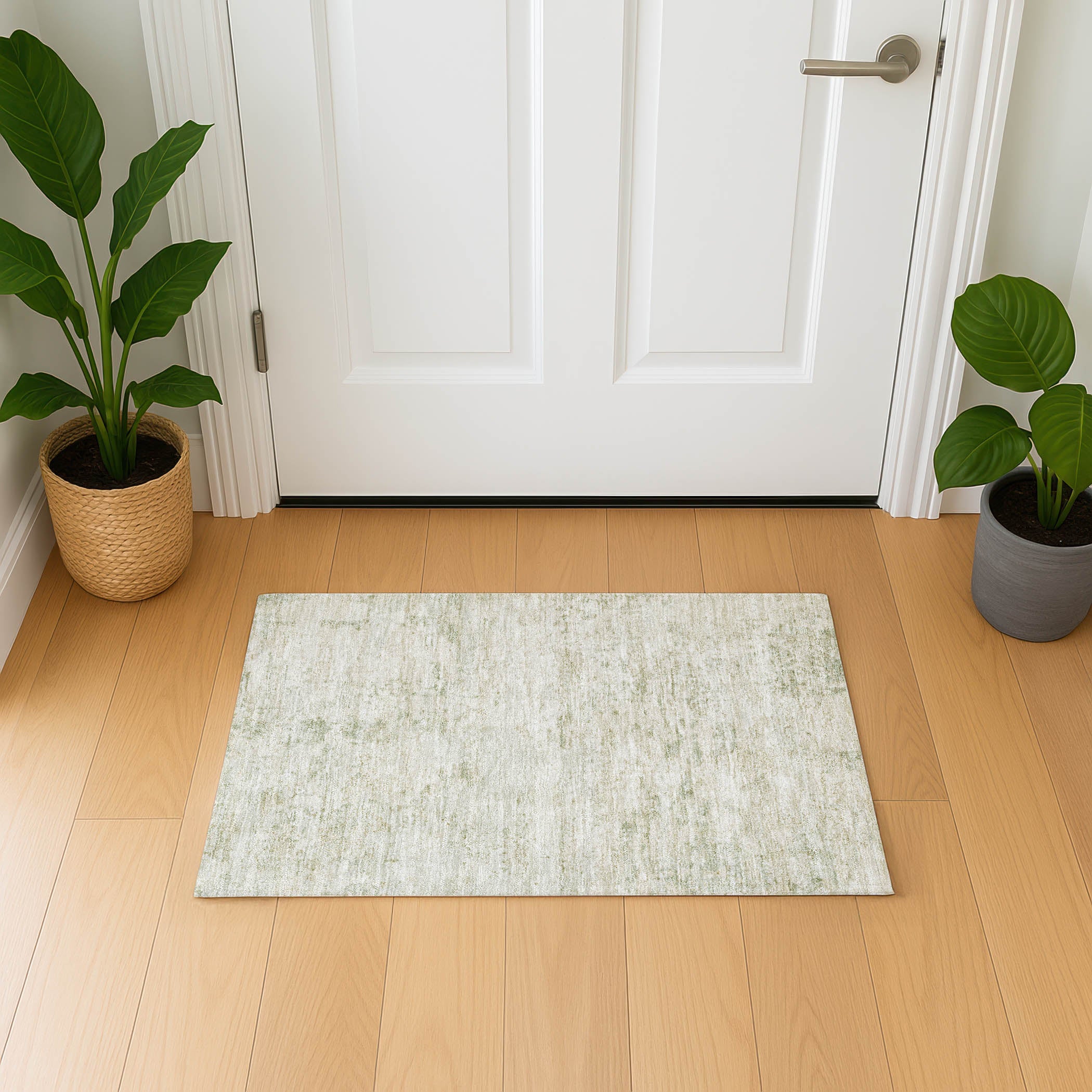 Queenstown Machine Washable Transitional Linen Ivory Rug 1'8" x 2'6" #shape_Rectangle